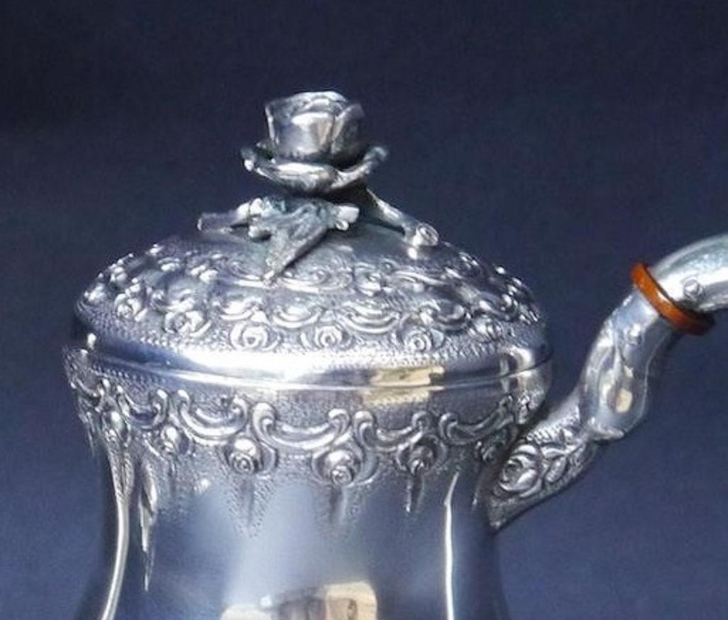 *H Coffee Service, Dutch, Late 19th Century, Silver 835 For Sale 4