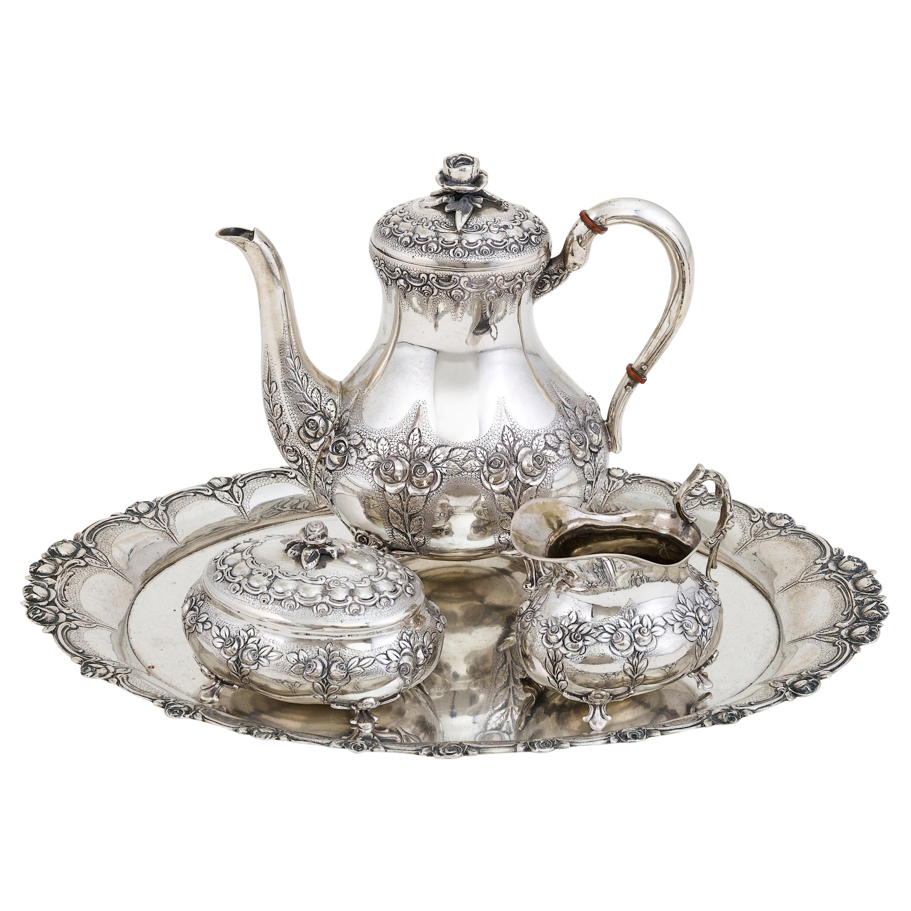 *H Coffee Service, Dutch, Late 19th Century, Silver 835 For Sale