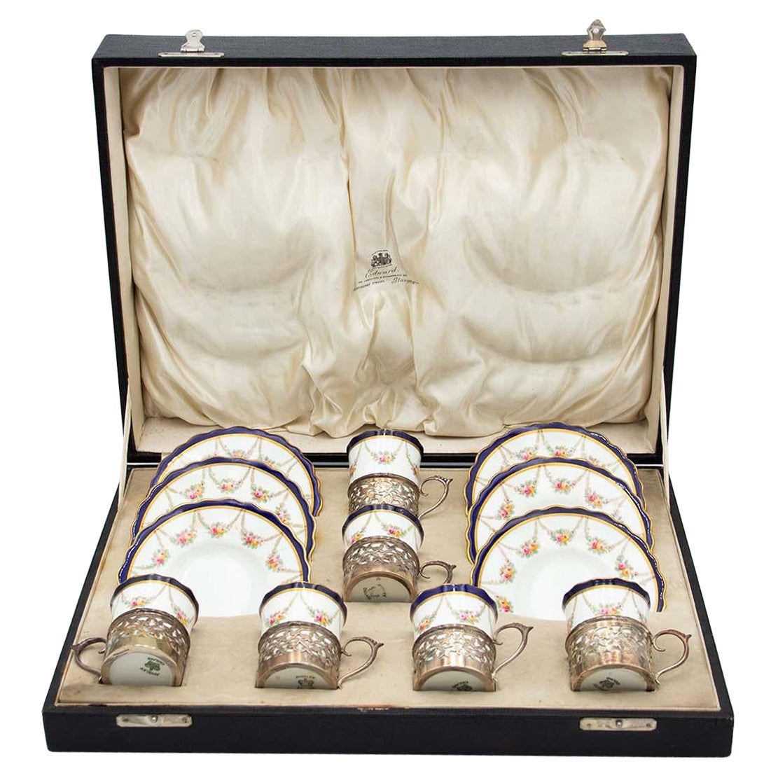 Coffee service in polychrome porcelain For Sale