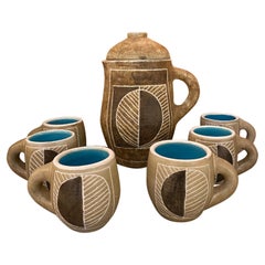 Coffee Service / Orangeade Set, Ceramic by Les 2 Potiers, France, 1960s