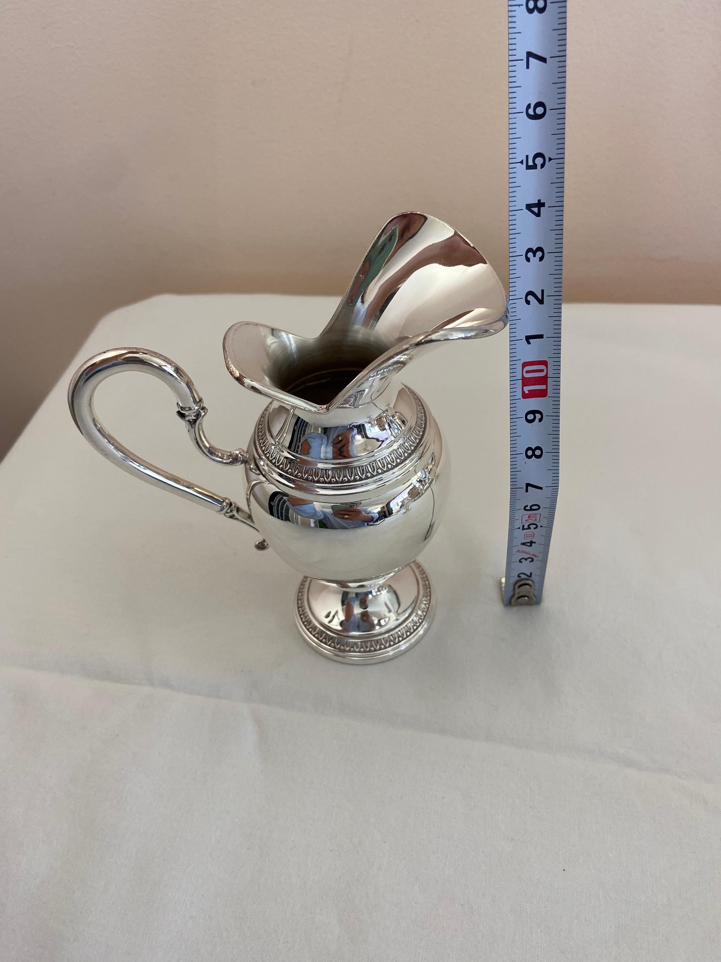 Coffee Set 3 Pcs Plus Tray, All in 800 Silver For Sale 2
