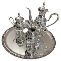 Coffee Set 3 Pcs Plus Tray, All in 800 Silver