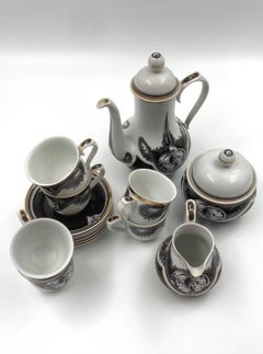 Coffee Set Designed by Jurcsák László of Hollóháza, 17 Pieces