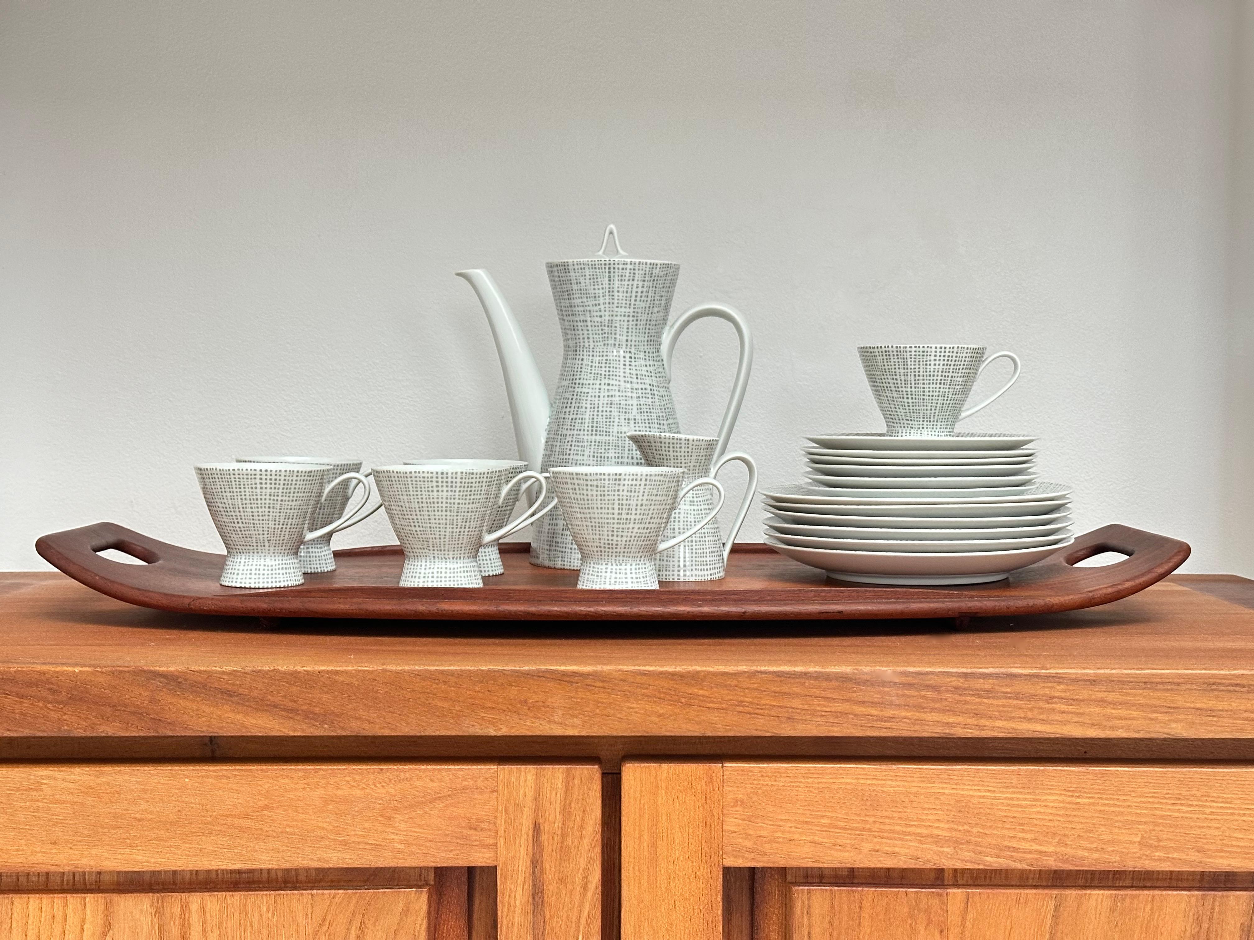 Porcelain Coffee Set For 6 Guests, Raymond Loewy & Richard Latham, Rosenthal For Sale
