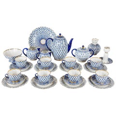 Vintage Coffee Set for 8 Persons by Russian Porcelain Factory LFZ