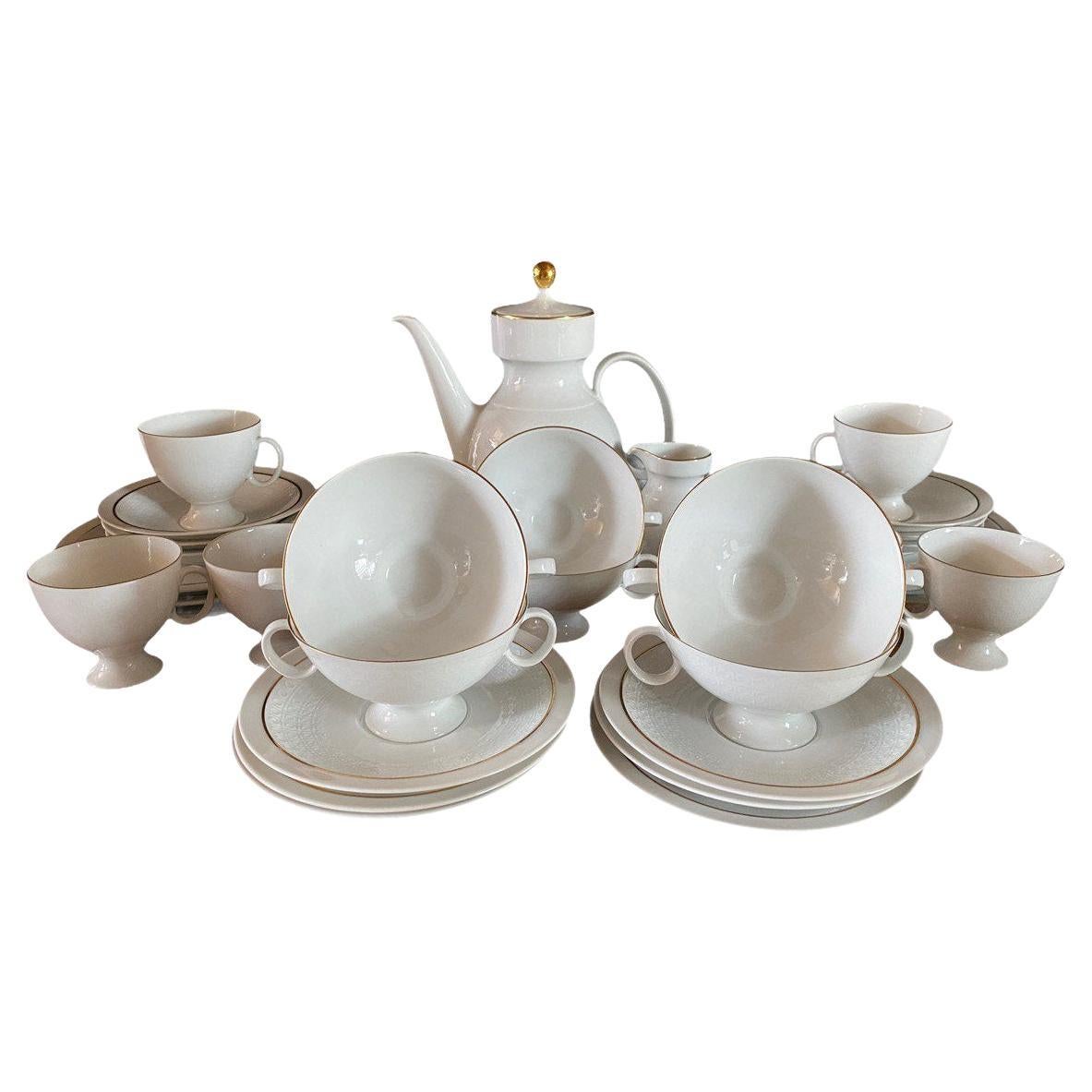 Bone China Coffee Set From Kaiser Set For Six Person, Set of 33 For Sale