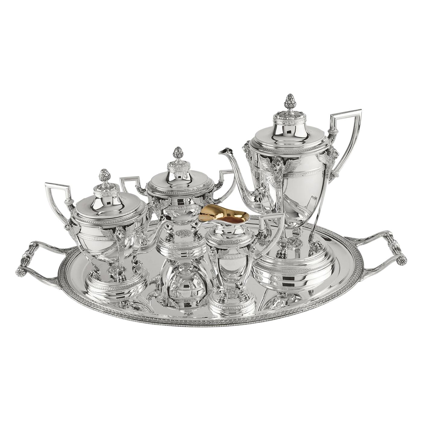 Coffee Set with Four Pieces and Tray