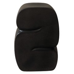 Contemporary Design Unique S Letter Shape, Black Fiberglass Stool by kar