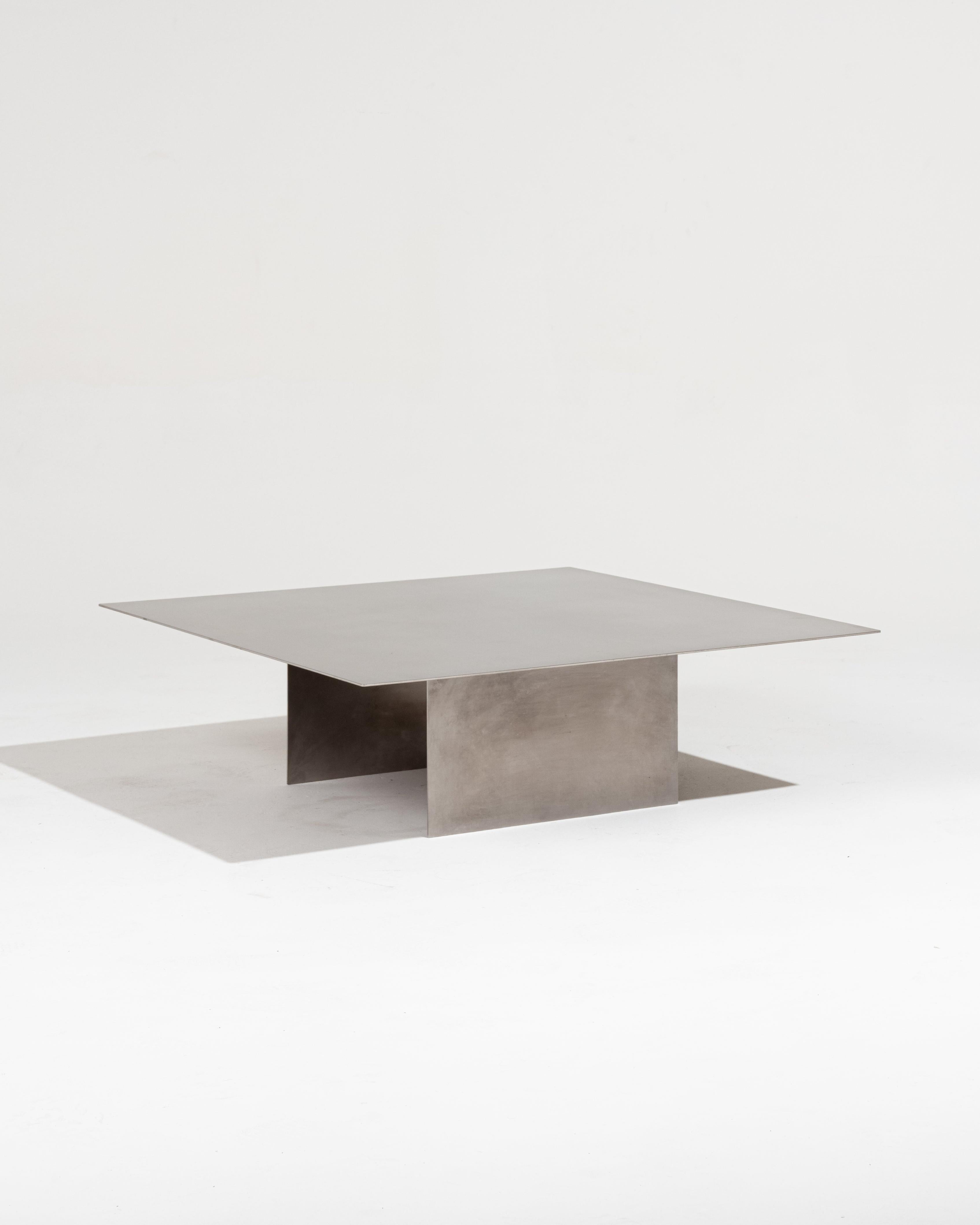 Couchtisch 06 aus gebürstetem Metall im Angebot 8