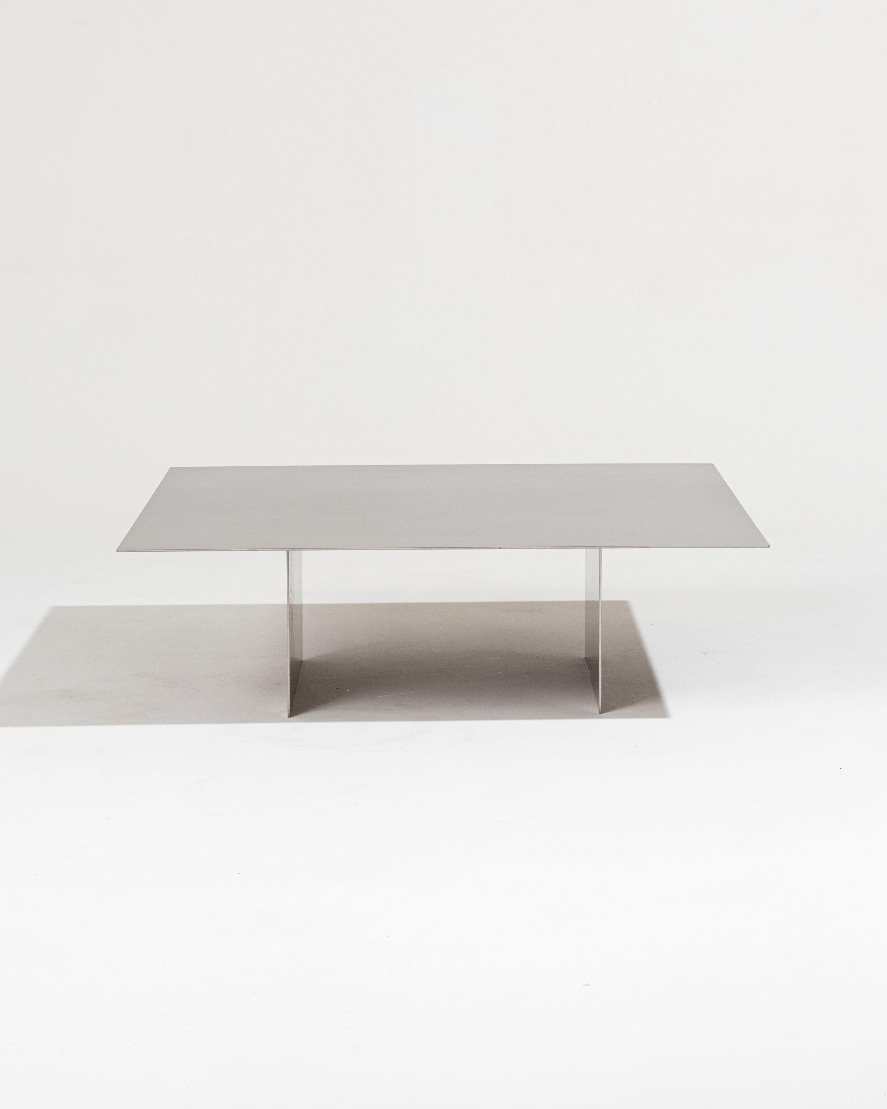 Couchtisch 06 aus gebürstetem Metall im Angebot 2