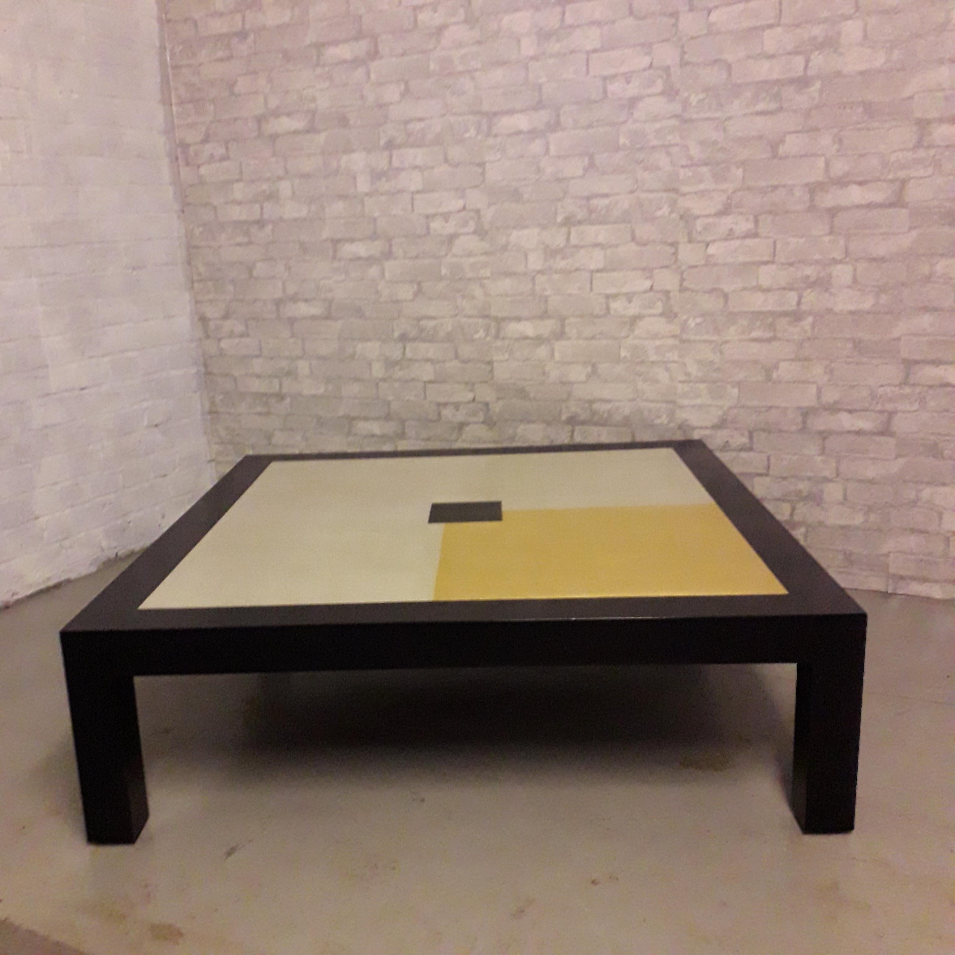 Contemporary Coffee Table 12 - 22 Carat Gold Leaf Top  For Sale