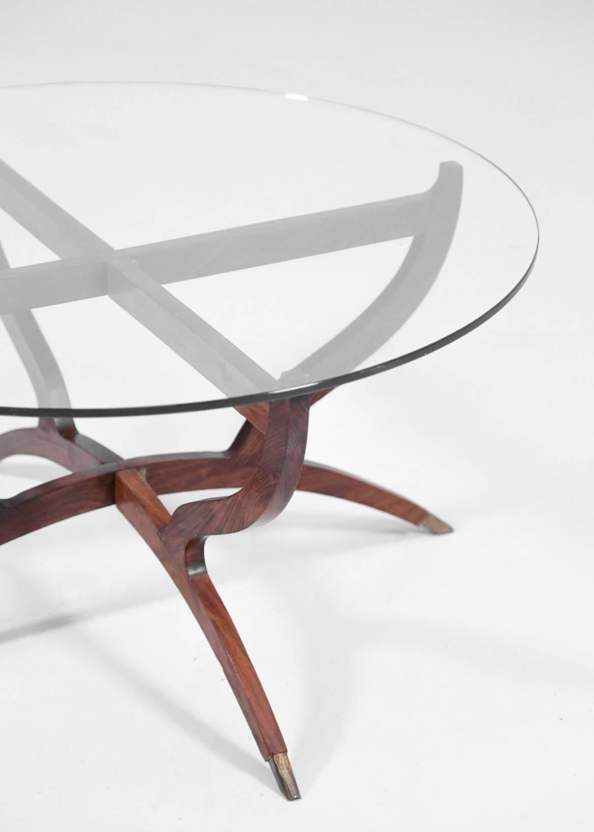 Glass Coffee Table 1960s, in the Style of Gio Ponti