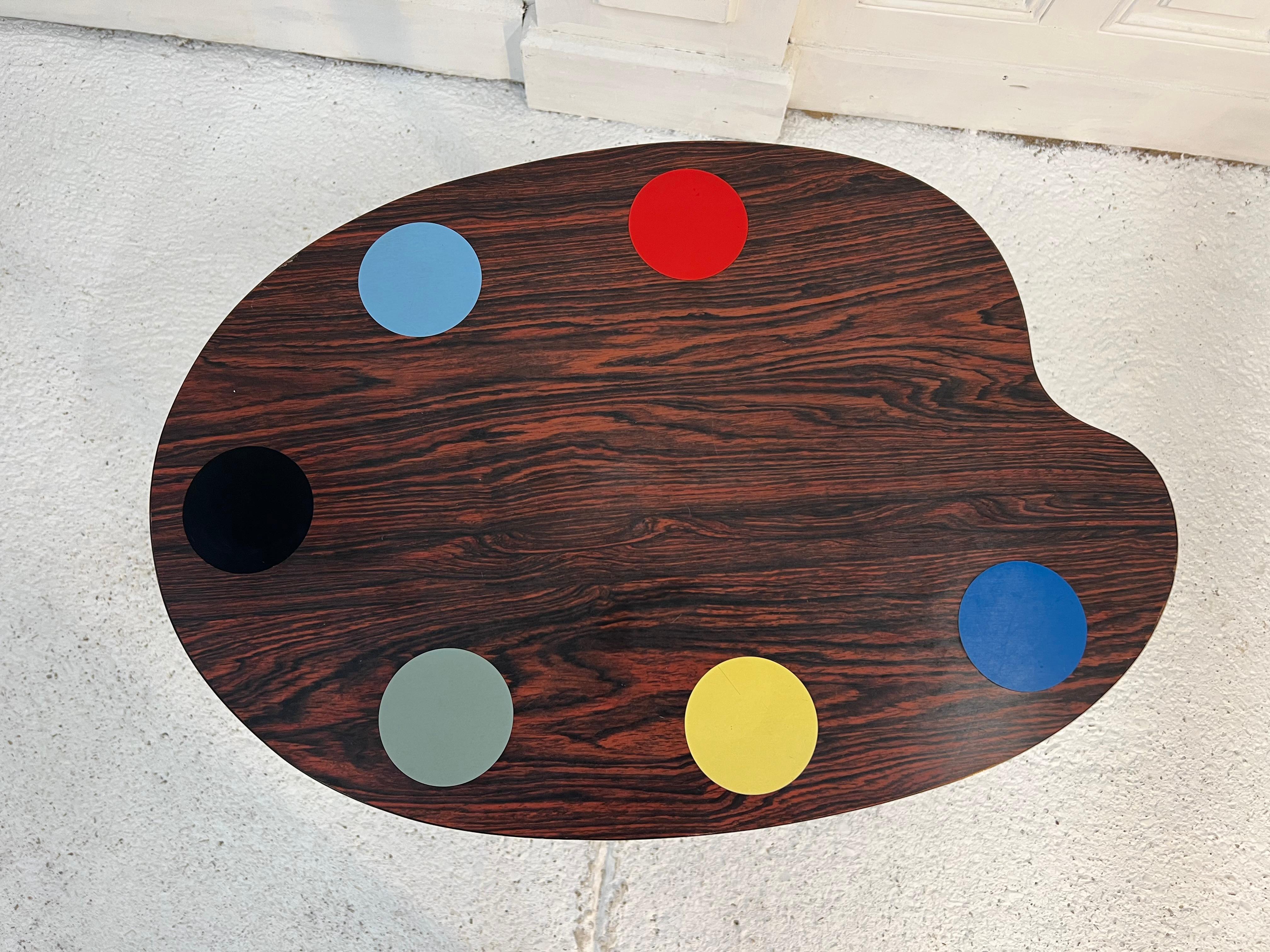 20th Century Coffee Table 1960s Painter’s Palette Vintage For Sale