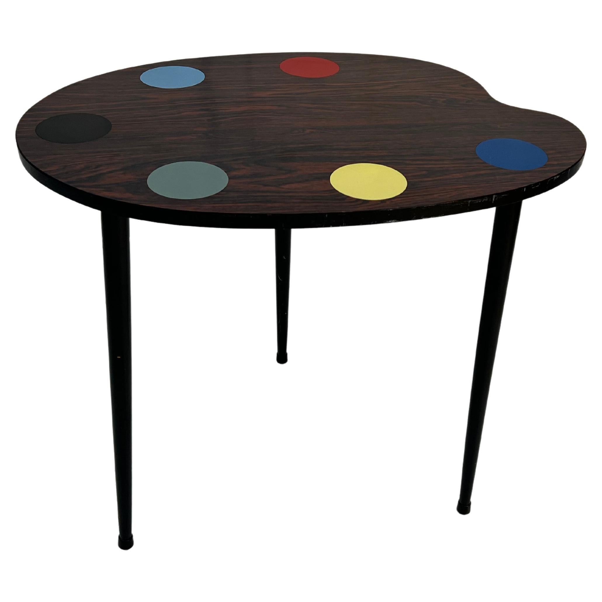 Coffee Table 1960s Painter’s Palette Vintage For Sale