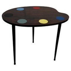 Table basse 1960 Palette de peintre Vintage