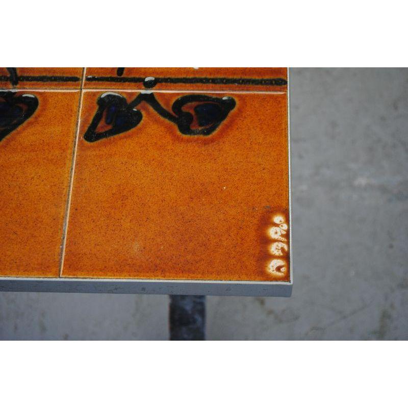 20th Century Coffee Table 1970 Signed Ceramic Tiles For Sale