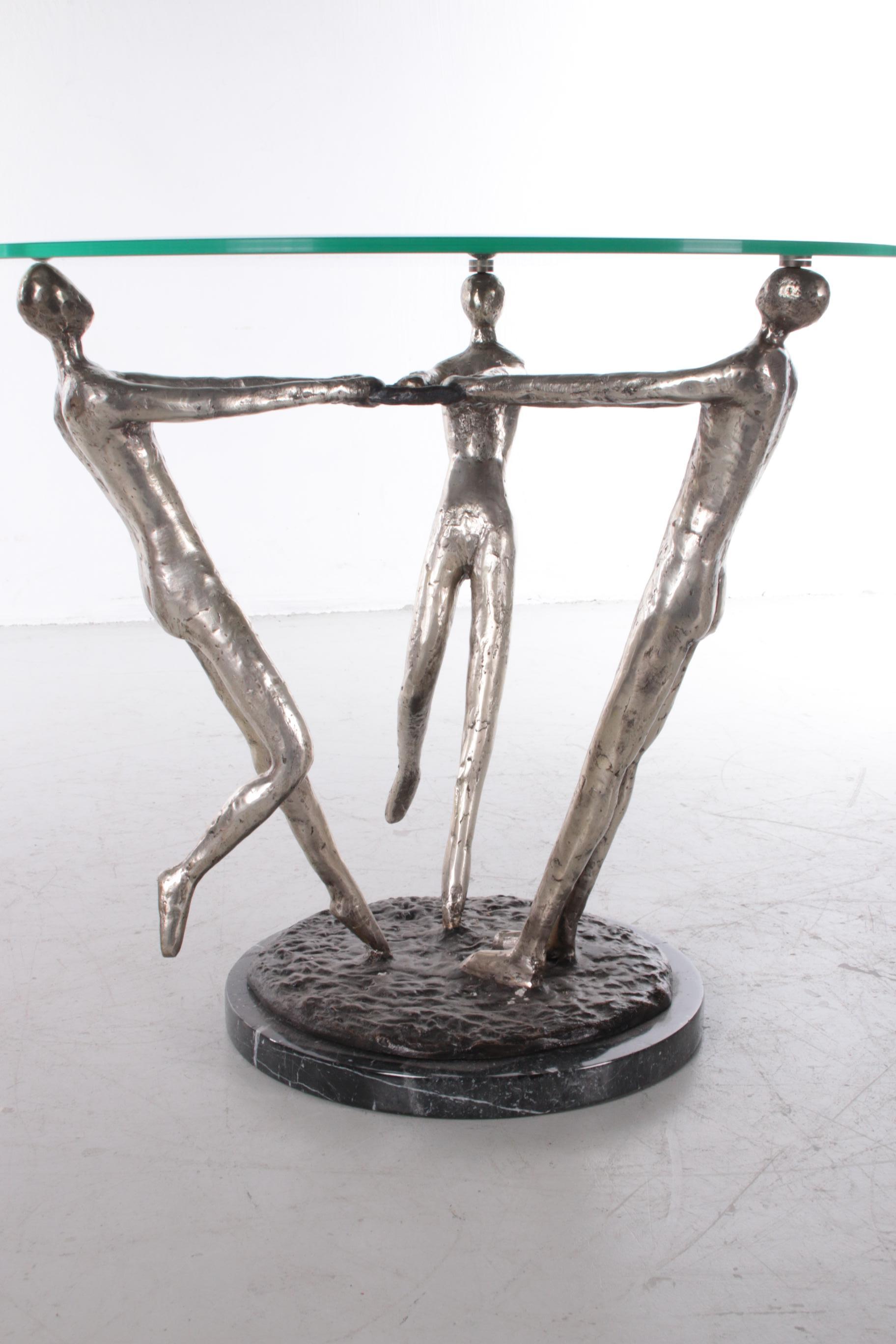 Coffee Table 3 Virgins Modern Design Artwork of Women Made of Bronze, 1970 In Good Condition In Oostrum-Venray, NL