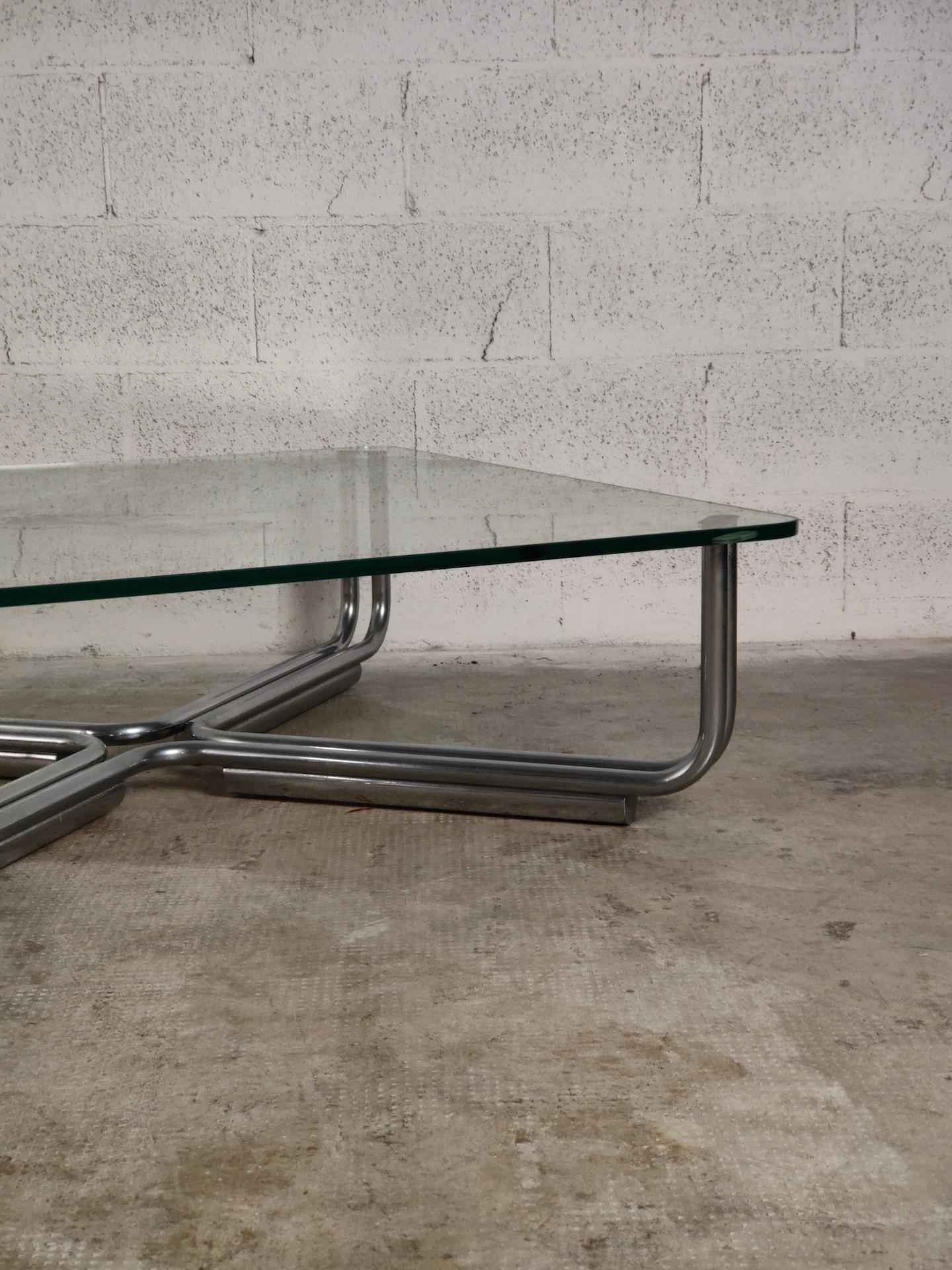 Steel Coffee Table 784 Model by Gianfranco Frattini for Cassina 70's, Italy
