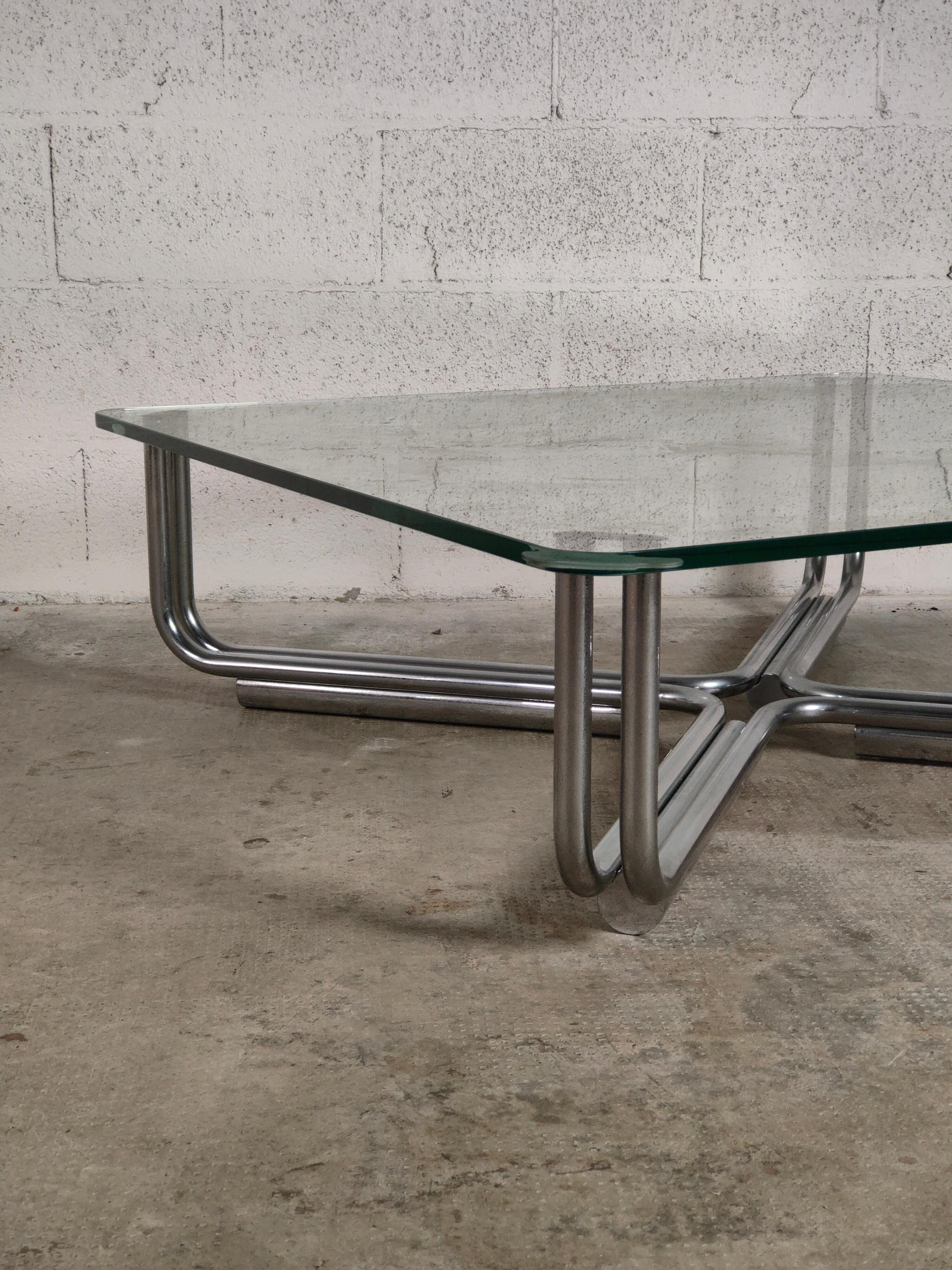 Steel Coffee Table 784 Model by Gianfranco Frattini for Cassina 70's, Italy For Sale