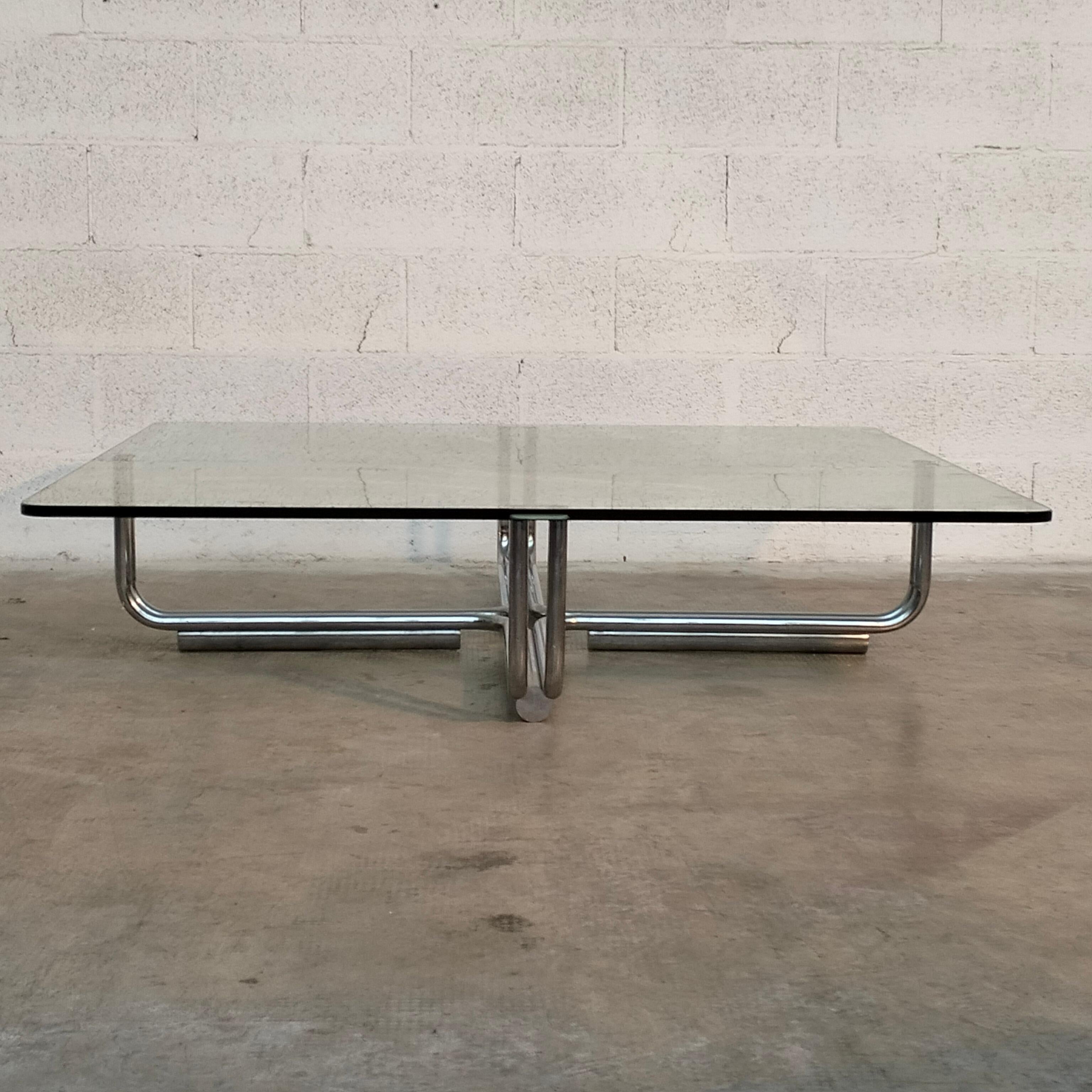 Steel Coffee Table 784 Model by Gianfranco Frattini for Cassina 1970s, Italy