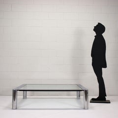 Coffee Table 912 by Cinova Chromed Metal Glass Italy 1960s-1970s