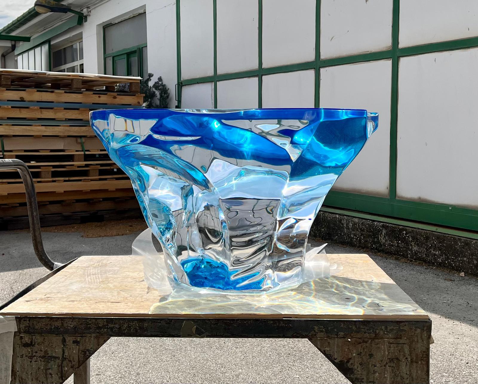 Plexiglass Coffee Table Agua Azul Model by Marco Pettinari for Superego Editions, Italy For Sale