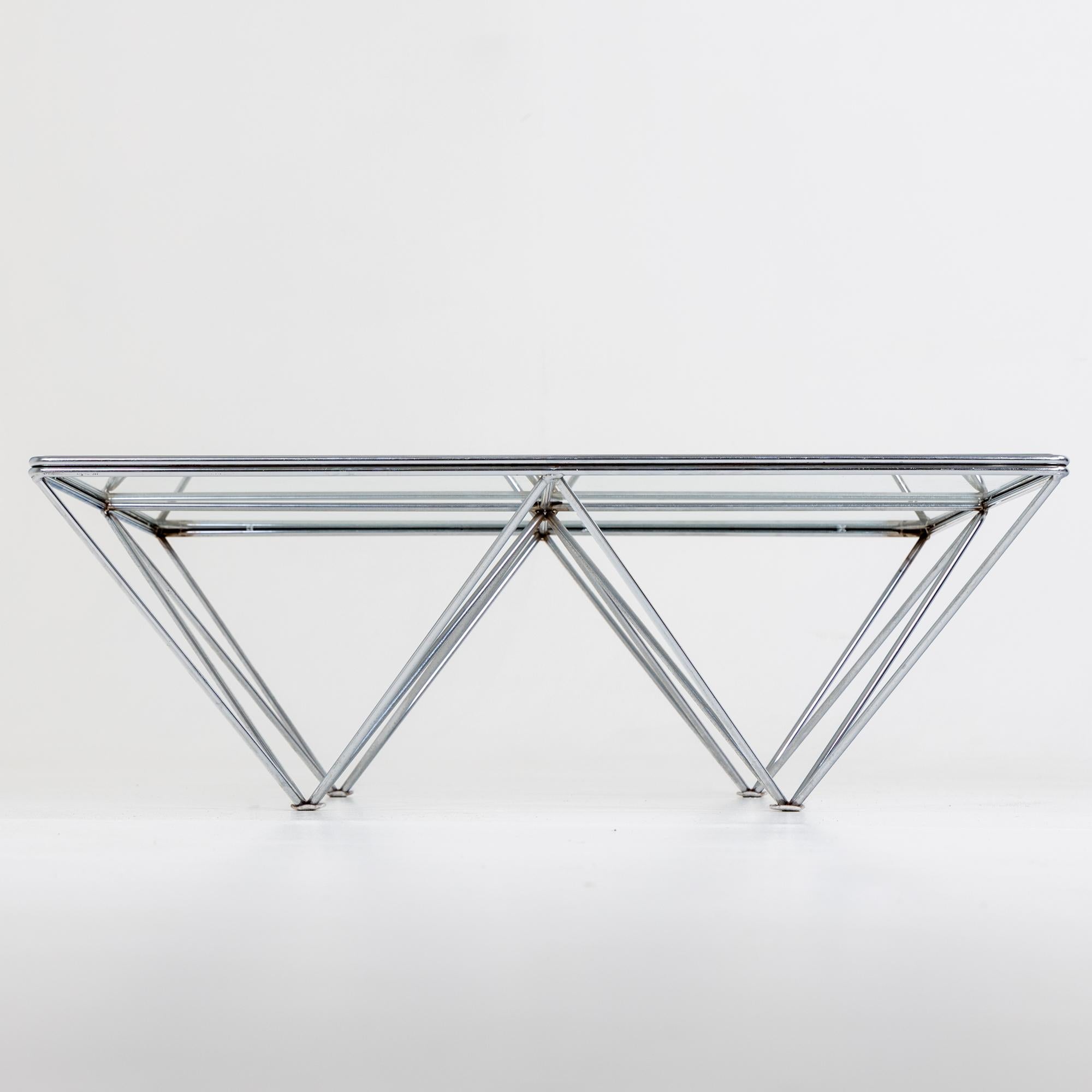 Modern Coffee Table Alanda, Chromed Metal, attributed to Paolo Piva for B&B Italy 1980s For Sale