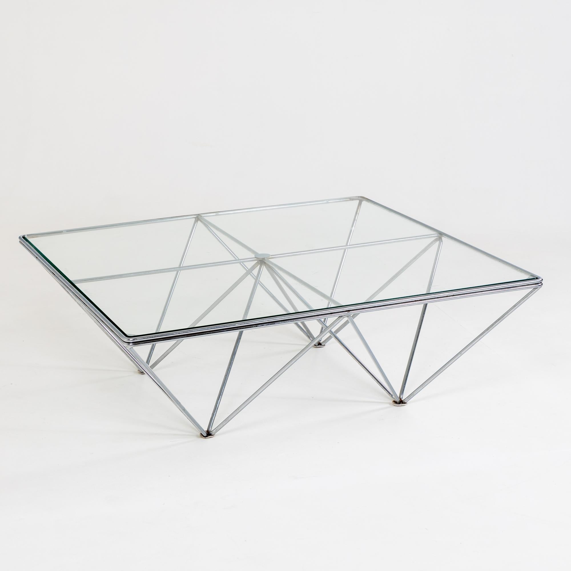 Late 20th Century Coffee Table Alanda, Chromed Metal, attributed to Paolo Piva for B&B Italy 1980s For Sale