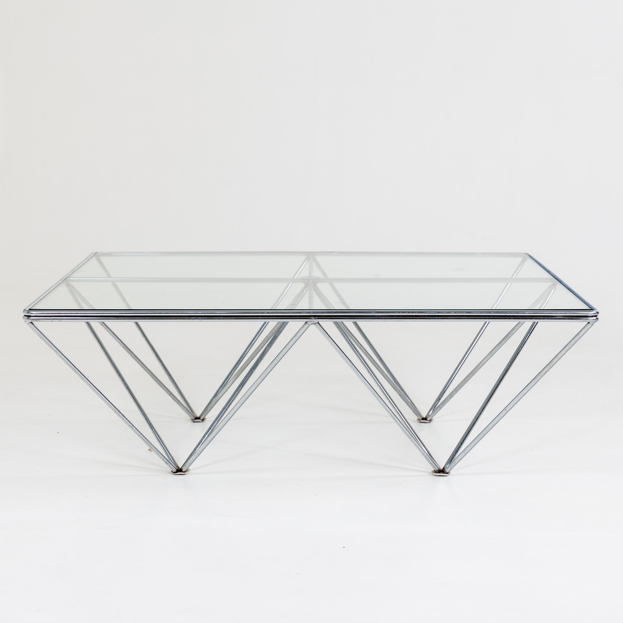 Coffee Table Alanda, Chromed Metal, attributed to Paolo Piva for B&B Italy 1980s For Sale 1