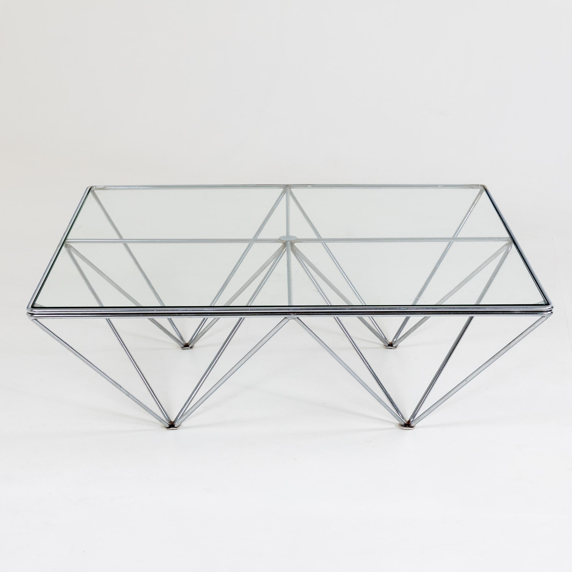 Coffee Table Alanda, Chromed Metal, attributed to Paolo Piva for B&B Italy 1980s For Sale 2