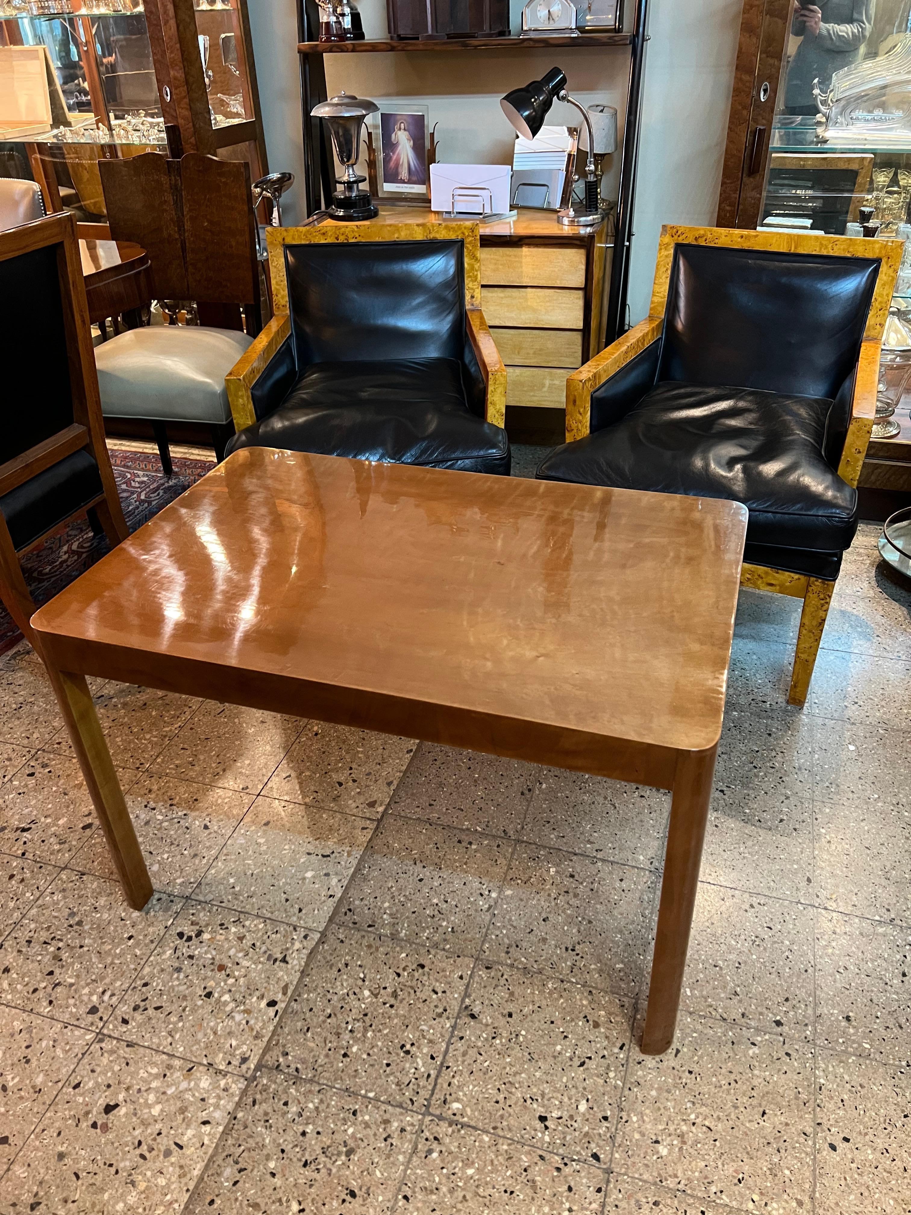 Early 20th Century Coffee Table Art Deco, 1920, in Wood For Sale