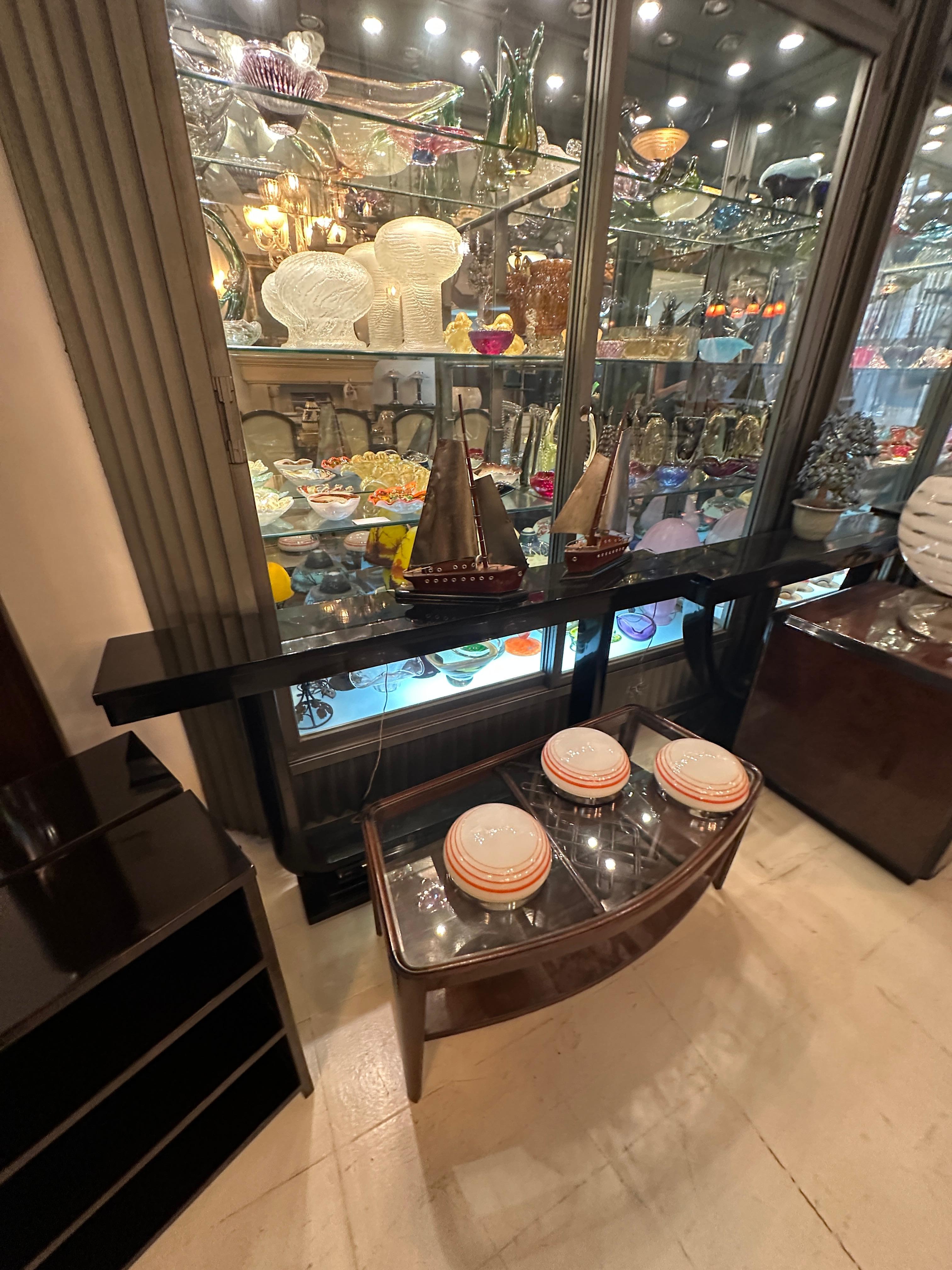 Coffee Table Art Deco, 1920, Materials, Wood and Glass, Edgar Bonta For Sale 1