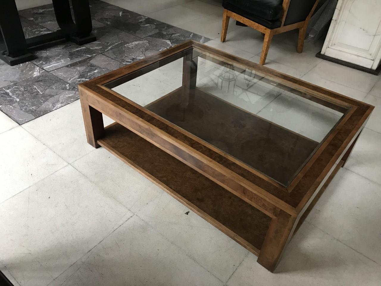 Verre Table basse Art Déco, 1920, matériaux, bois et verre en vente