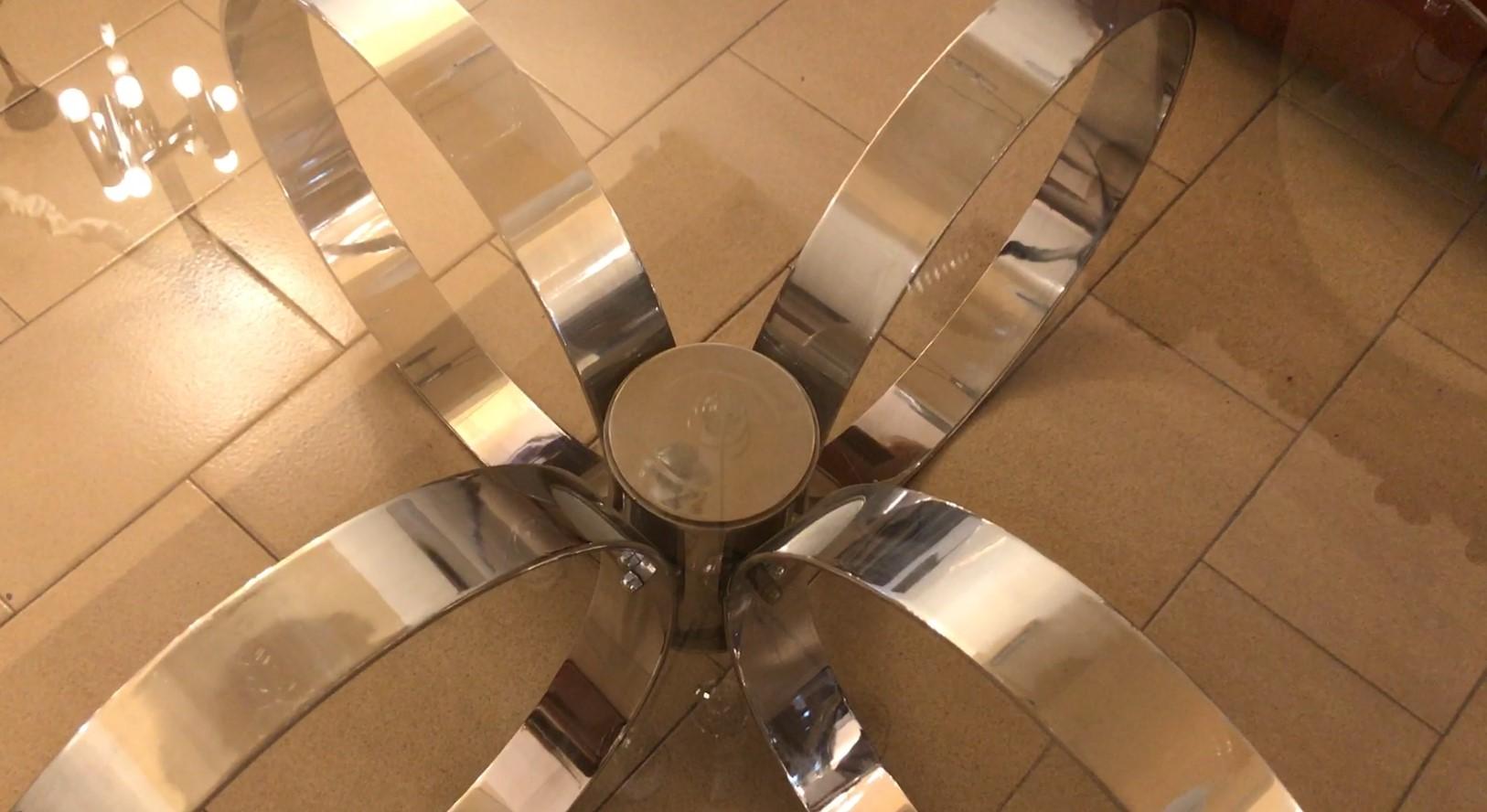 Coffee Table Art Deco, 1930, Materials: Chrome and Glass For Sale 8