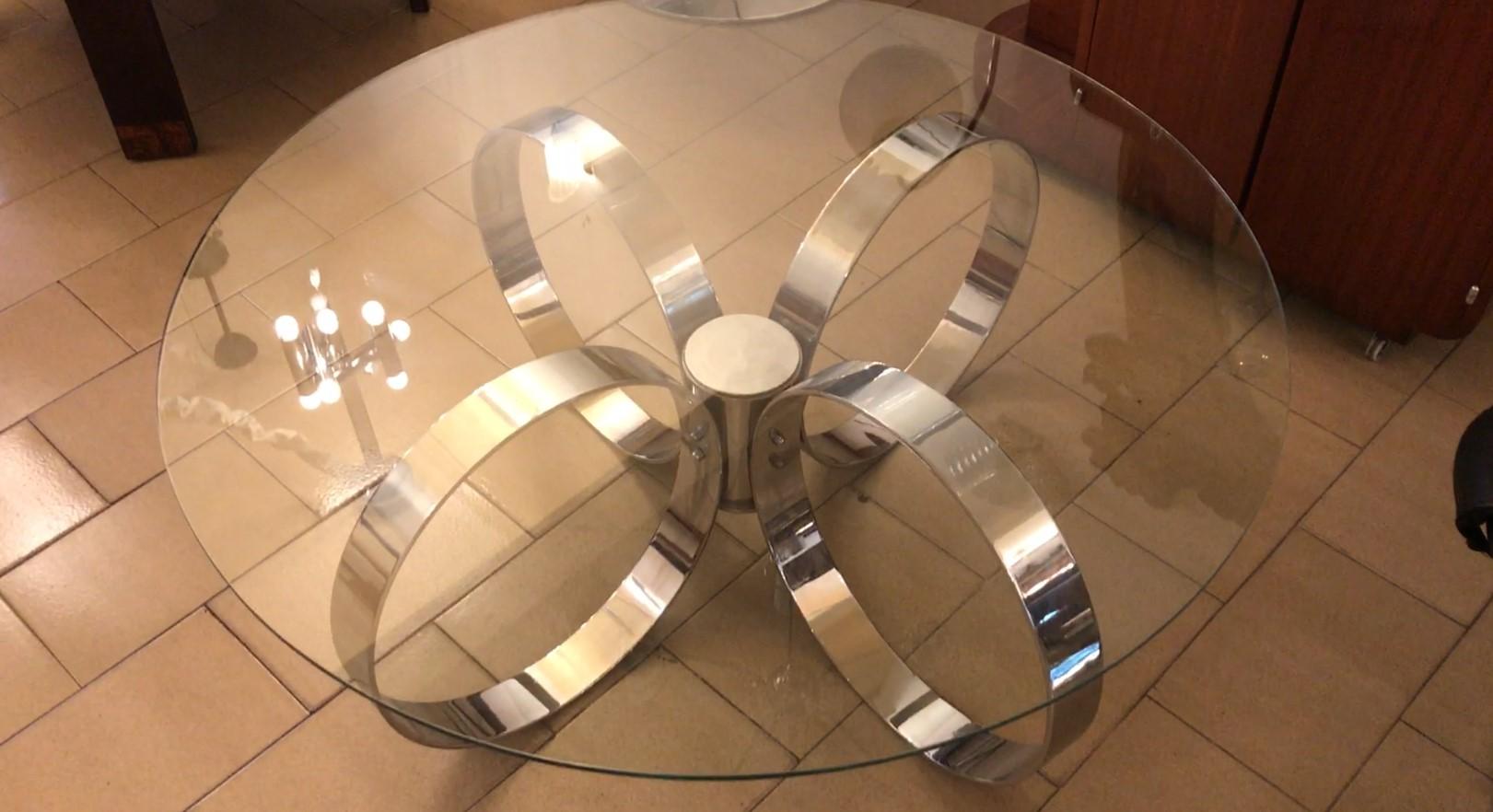 Coffee Table Art Deco, 1930, Materials: Chrome and Glass For Sale 9