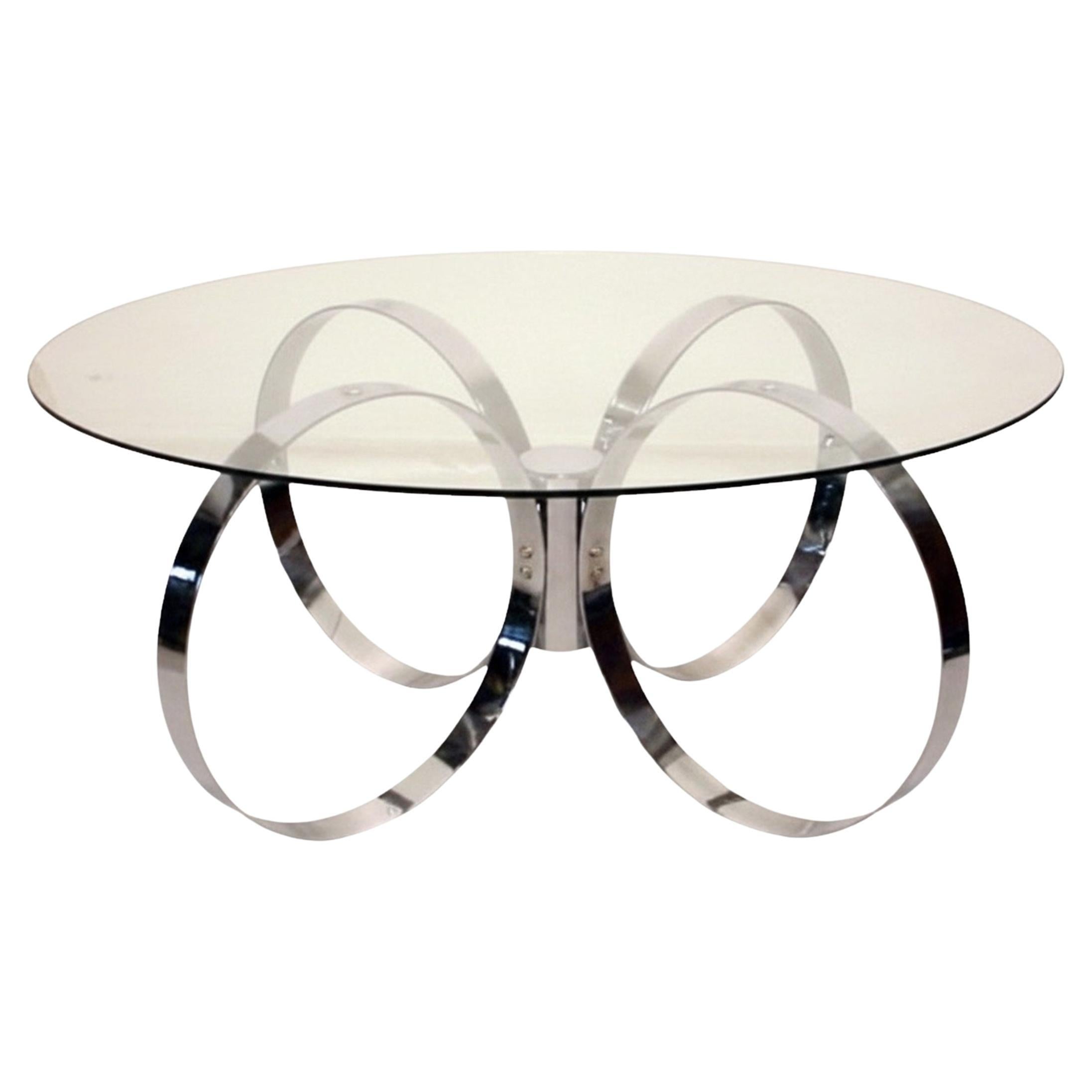 Coffee Table Art Deco, 1930, Materials: Chrome and Glass