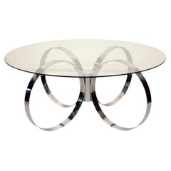 Couchtisch im Art déco-Stil, 1930, Materialien: Chrom und Glas