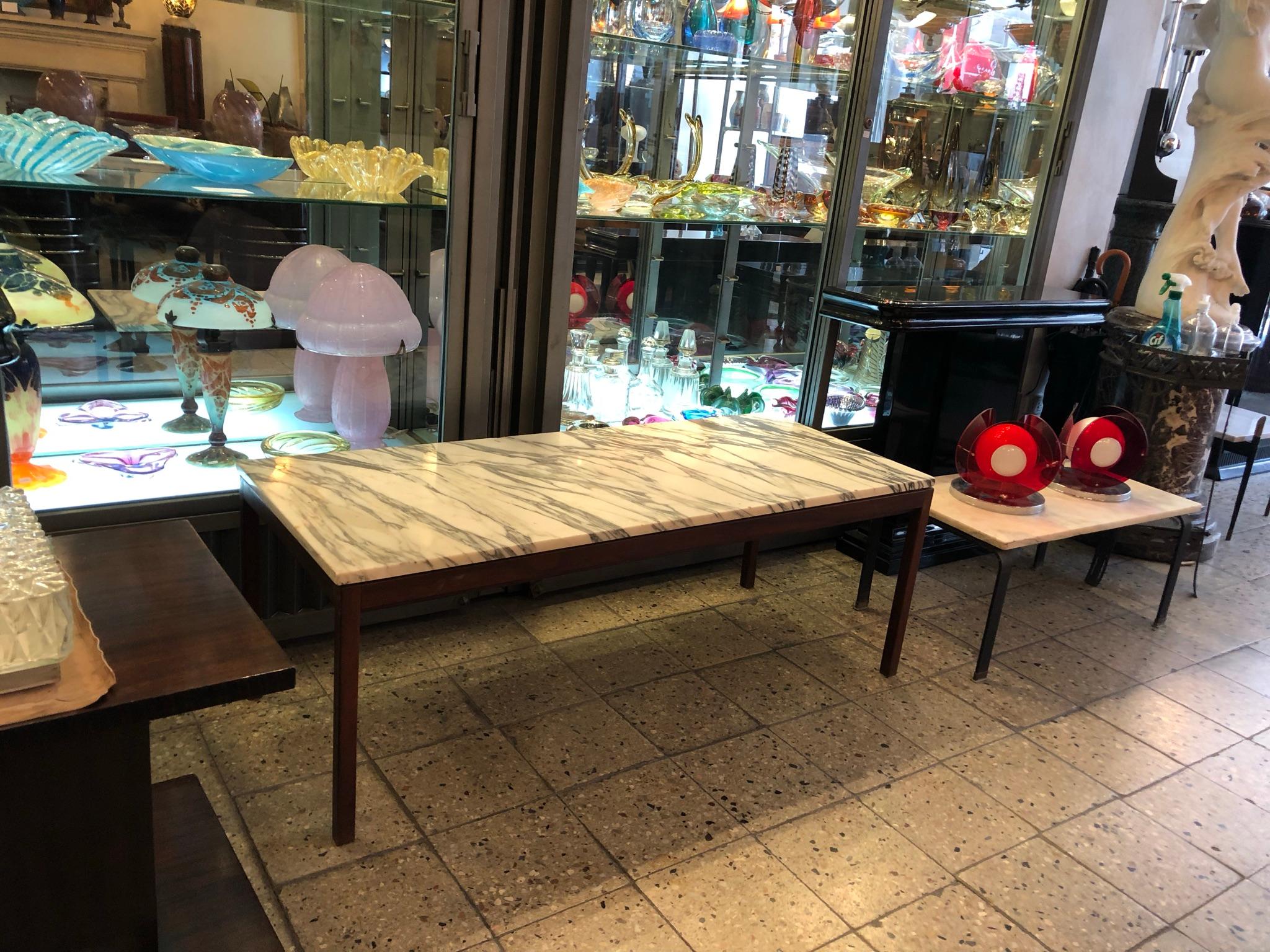 Coffee Table Art Deco, 1950, Materials: Wood and Marble, Sign: 1267 For Sale 11