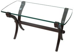 Antique Coffee Table Art Deco, France, 1920, Materials: Wood and Glass