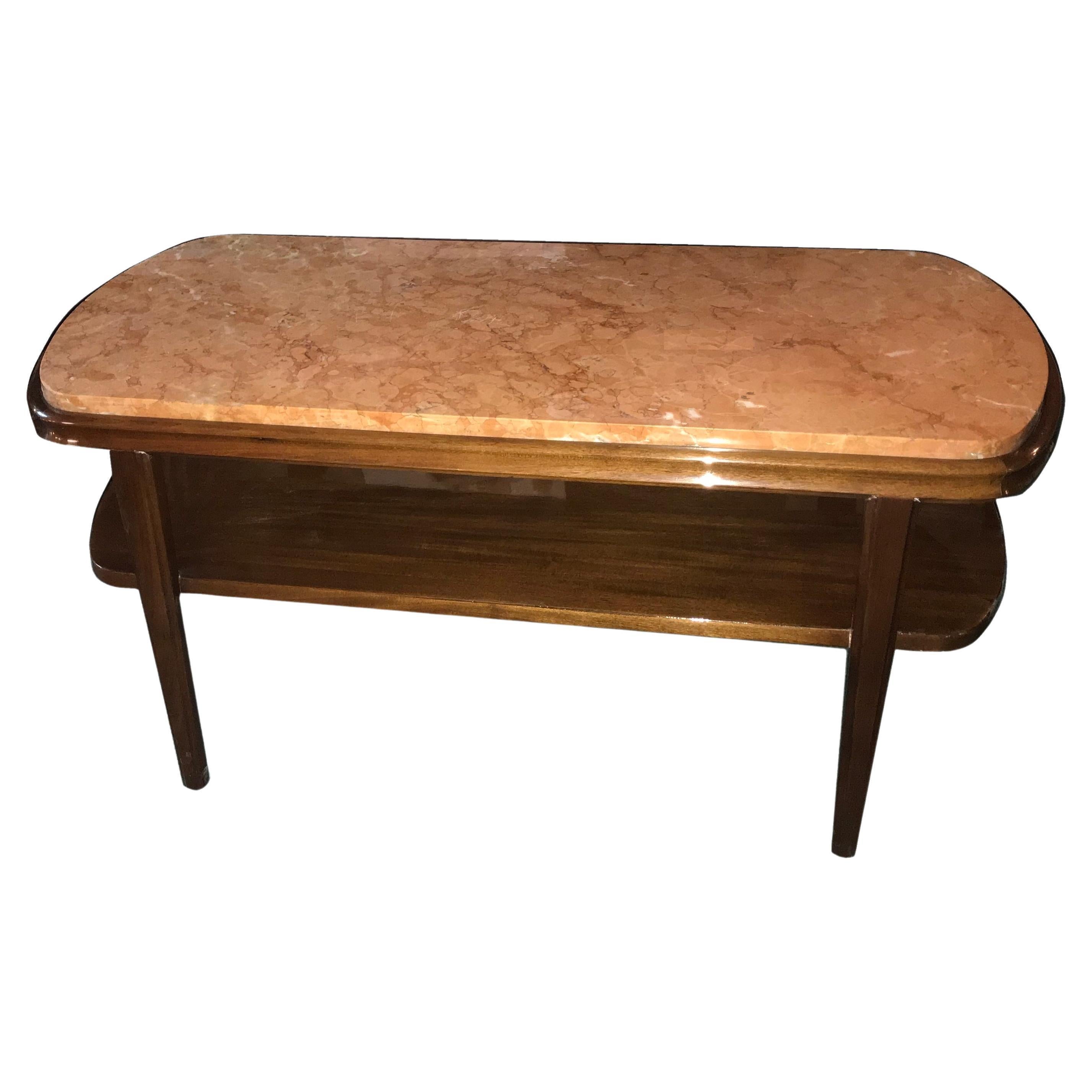 Coffee Table Art Deco, France, 1920, Materials: Wood and marble 