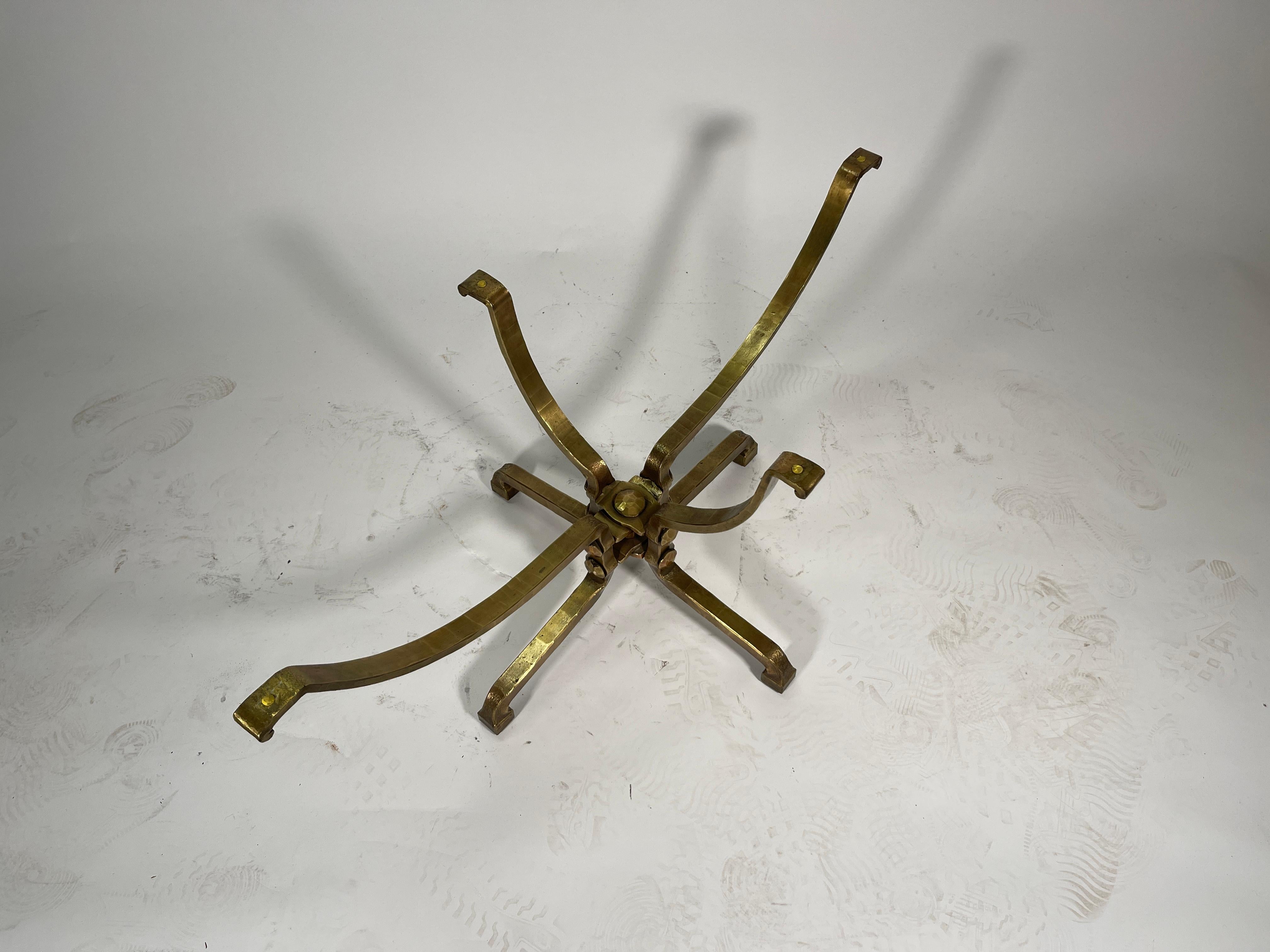 Coffee Table Att. to Lothar Klute with Leaf Decor Top Glass 3