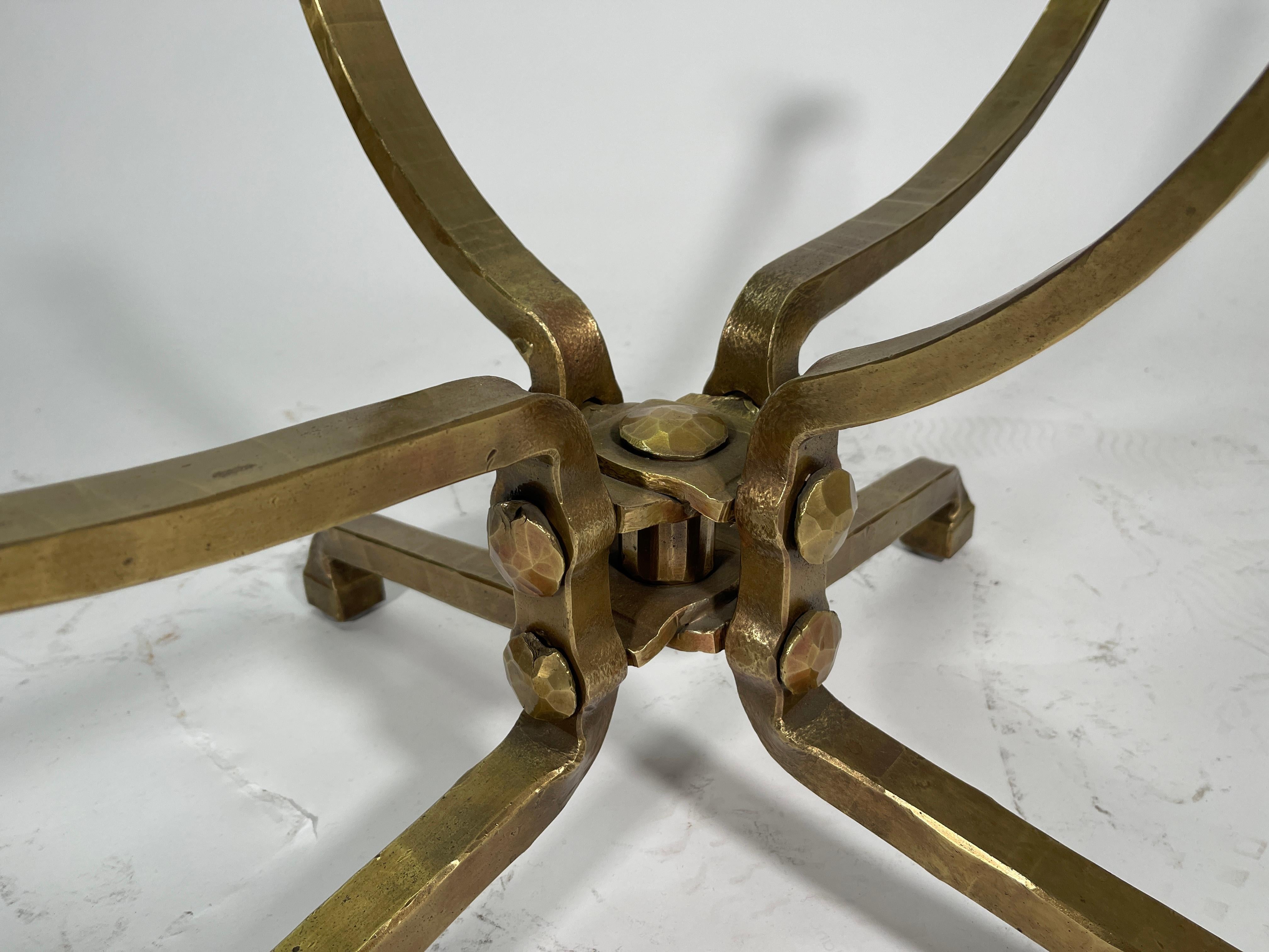 Coffee Table Att. to Lothar Klute with Leaf Decor Top Glass 4