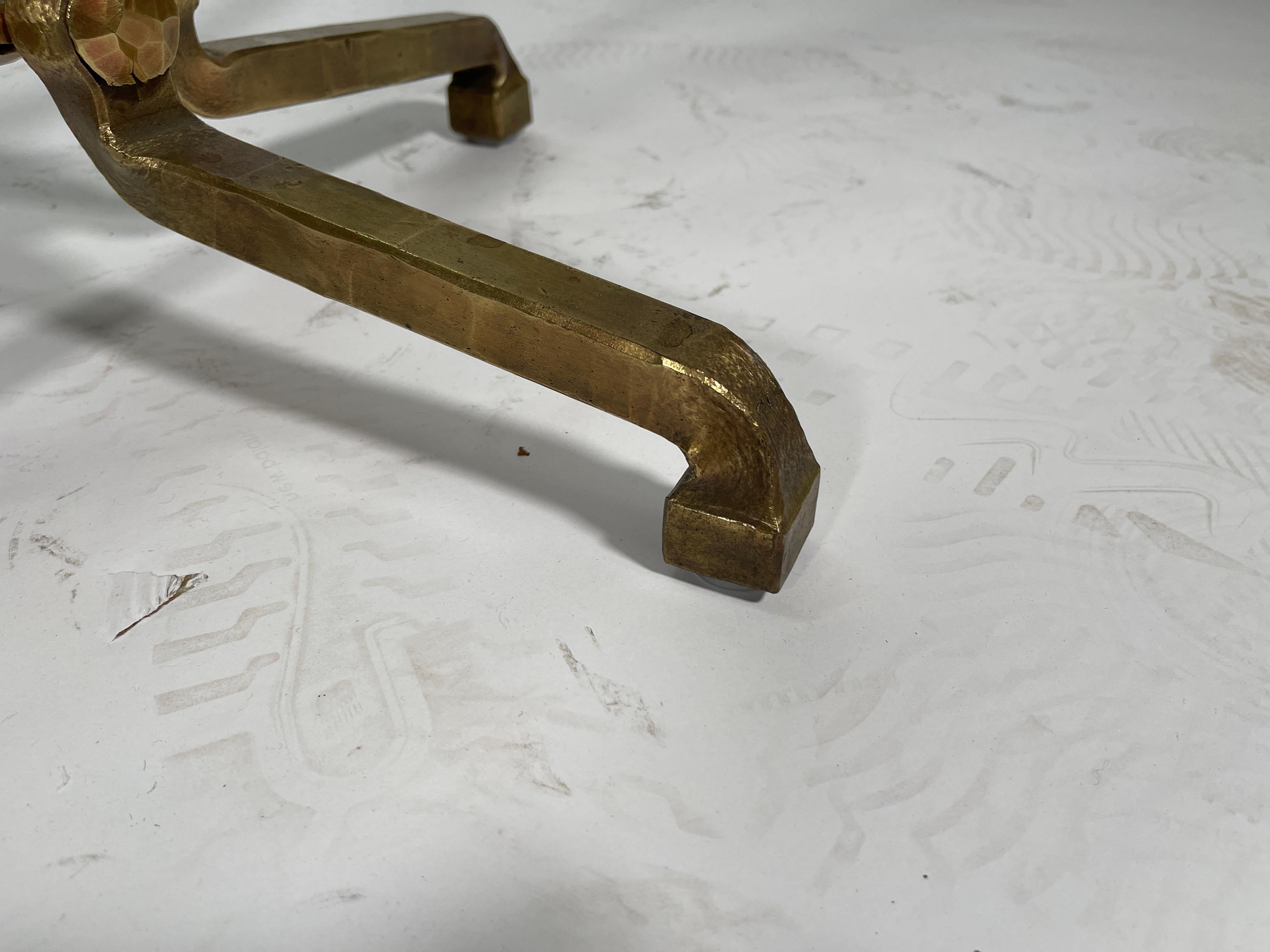 Coffee Table Att. to Lothar Klute with Leaf Decor Top Glass 5
