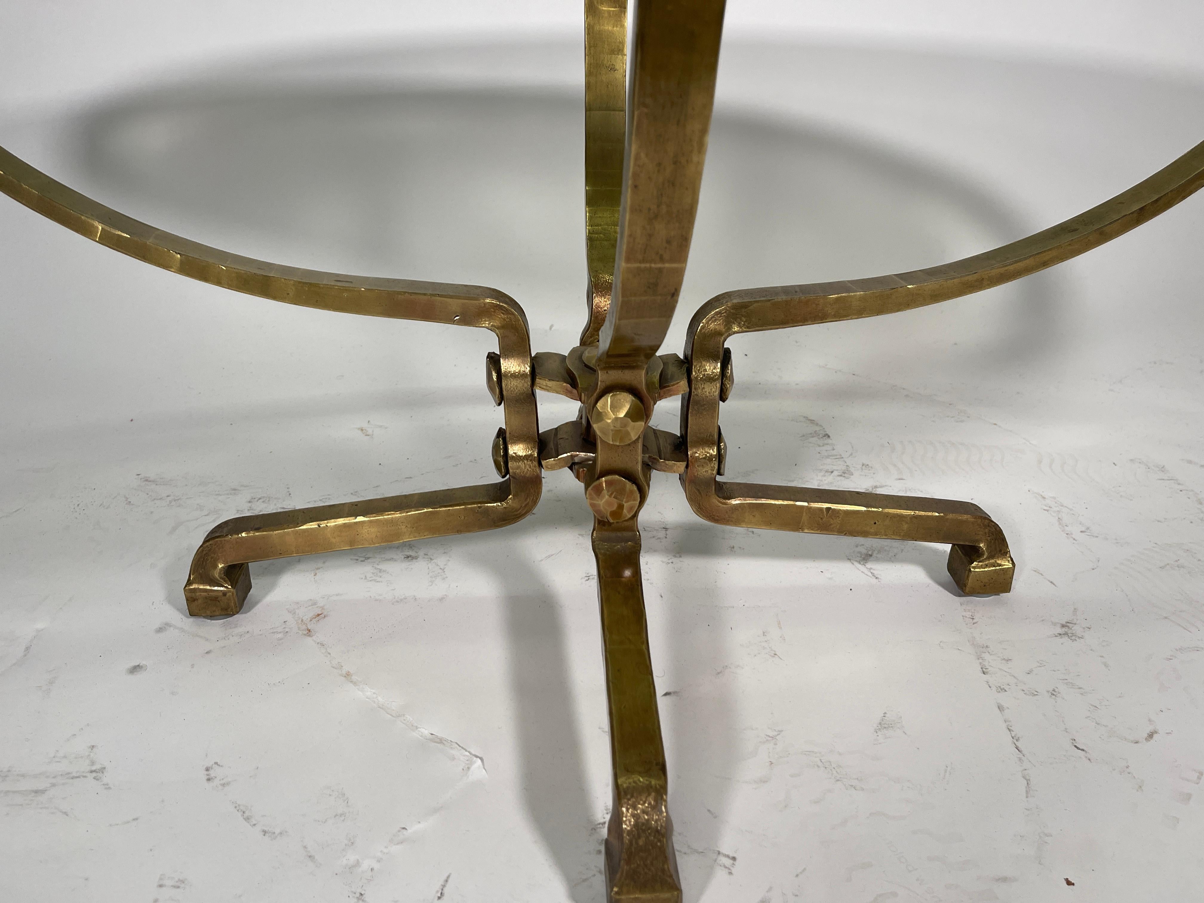 Late 20th Century Coffee Table Att. to Lothar Klute with Leaf Decor Top Glass