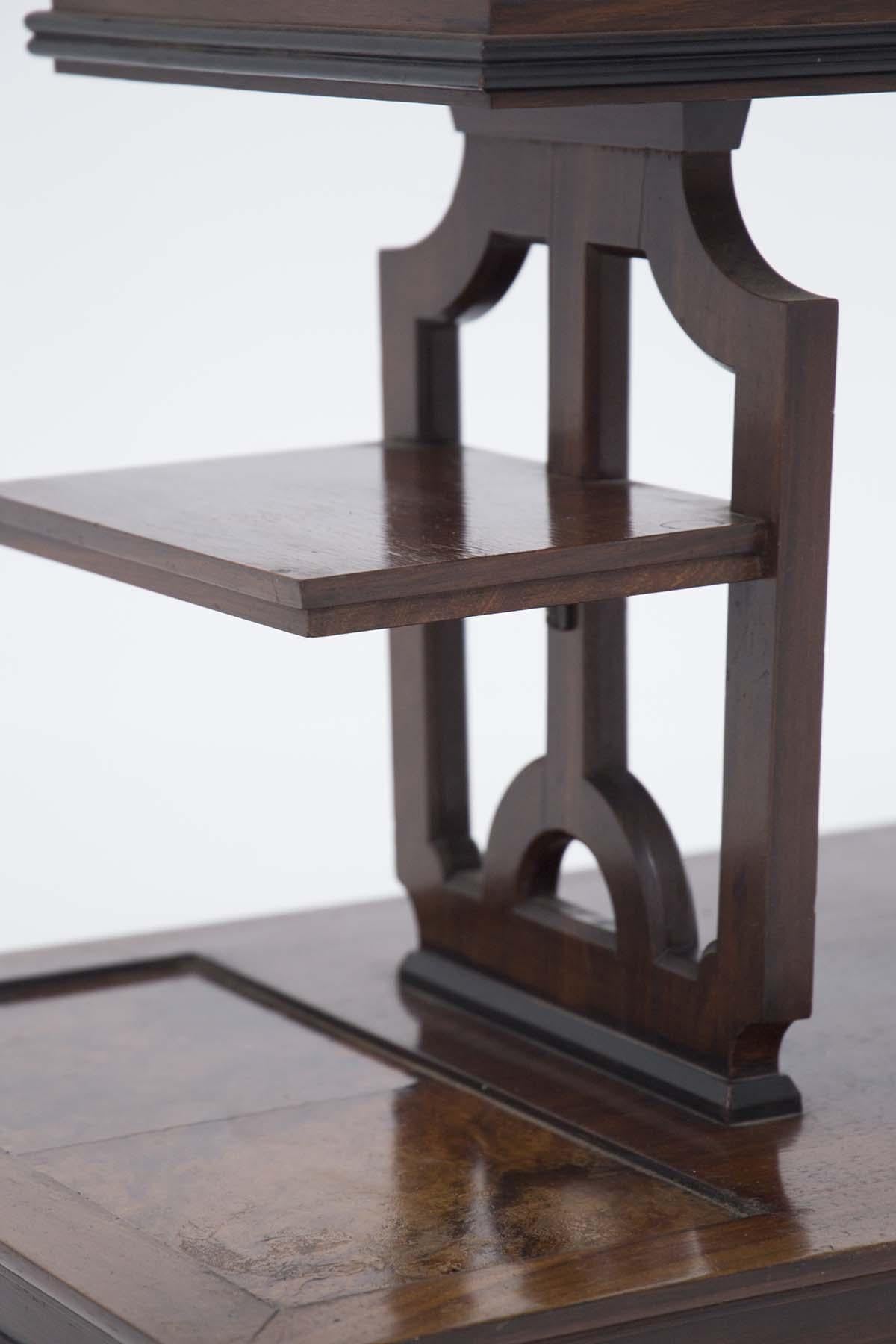 Coffee table attr. to Emilio Lancia With burl wood and glass shelves in vendita 1
