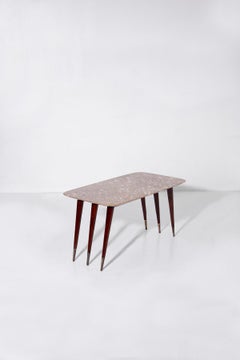 Coffee table attr. to Giuseppe Scapinelli rare form, marble top