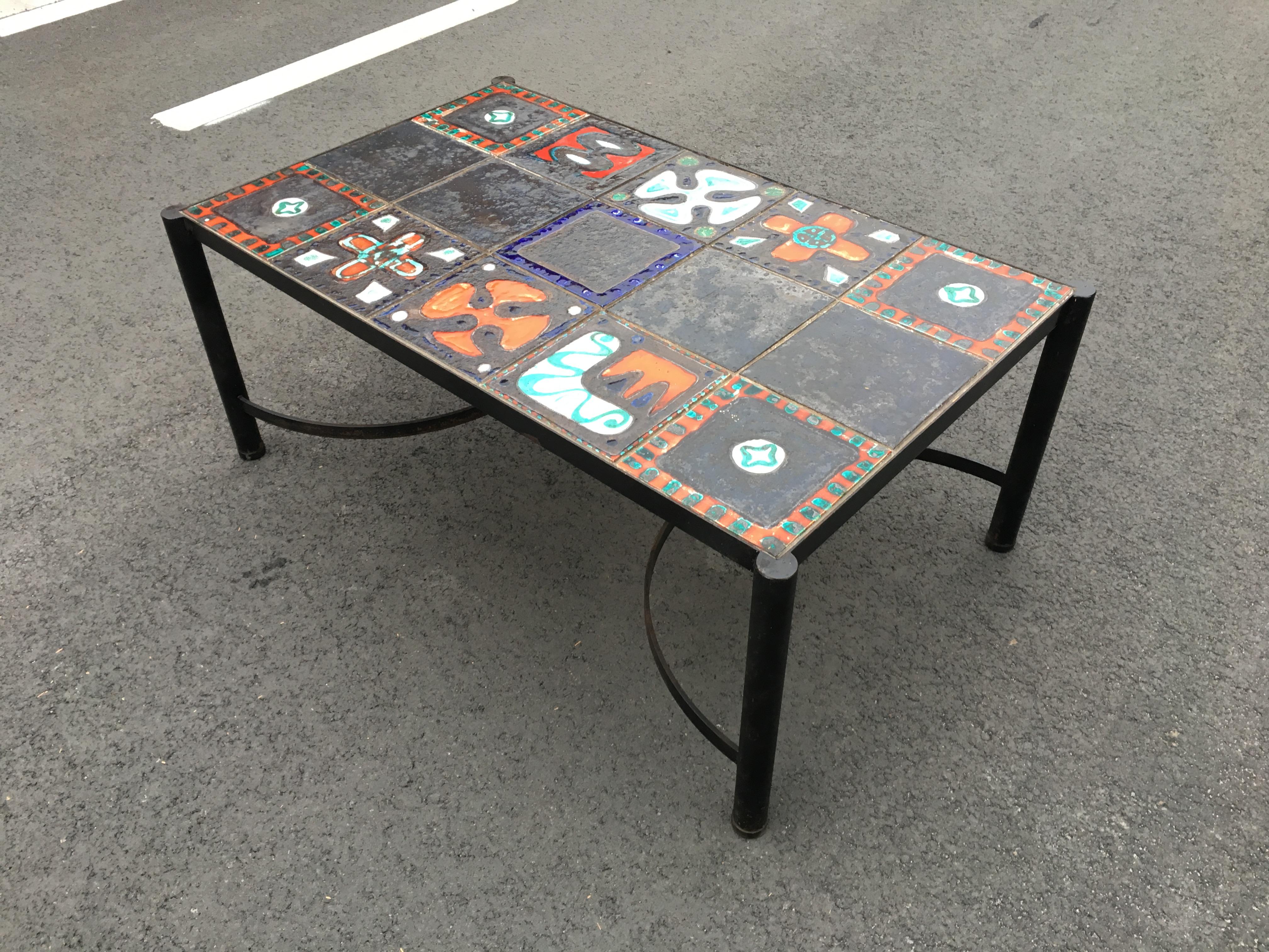 Coffee table attributed to Jacques Adnet, circa 1940.