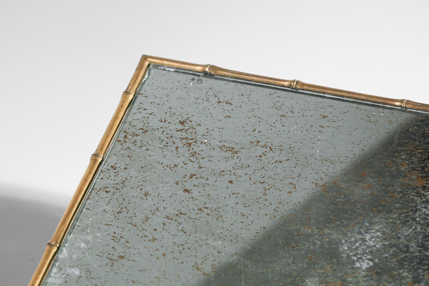 coffee table attributed to Maison Baguès from the 1950s in bronze and mirrored g For Sale 3