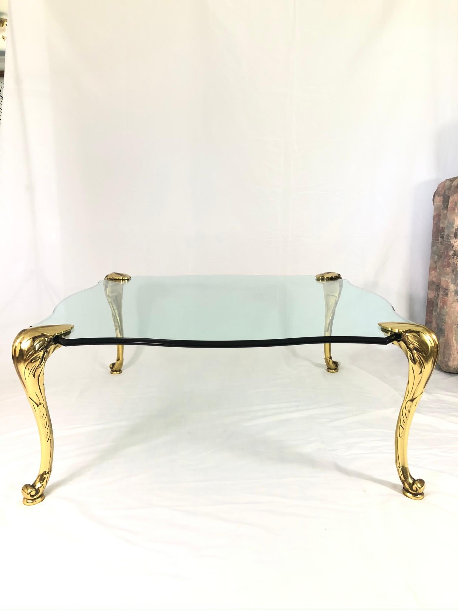 20th Century Coffee Table Attributed to Maison Jansen Beveled Glass