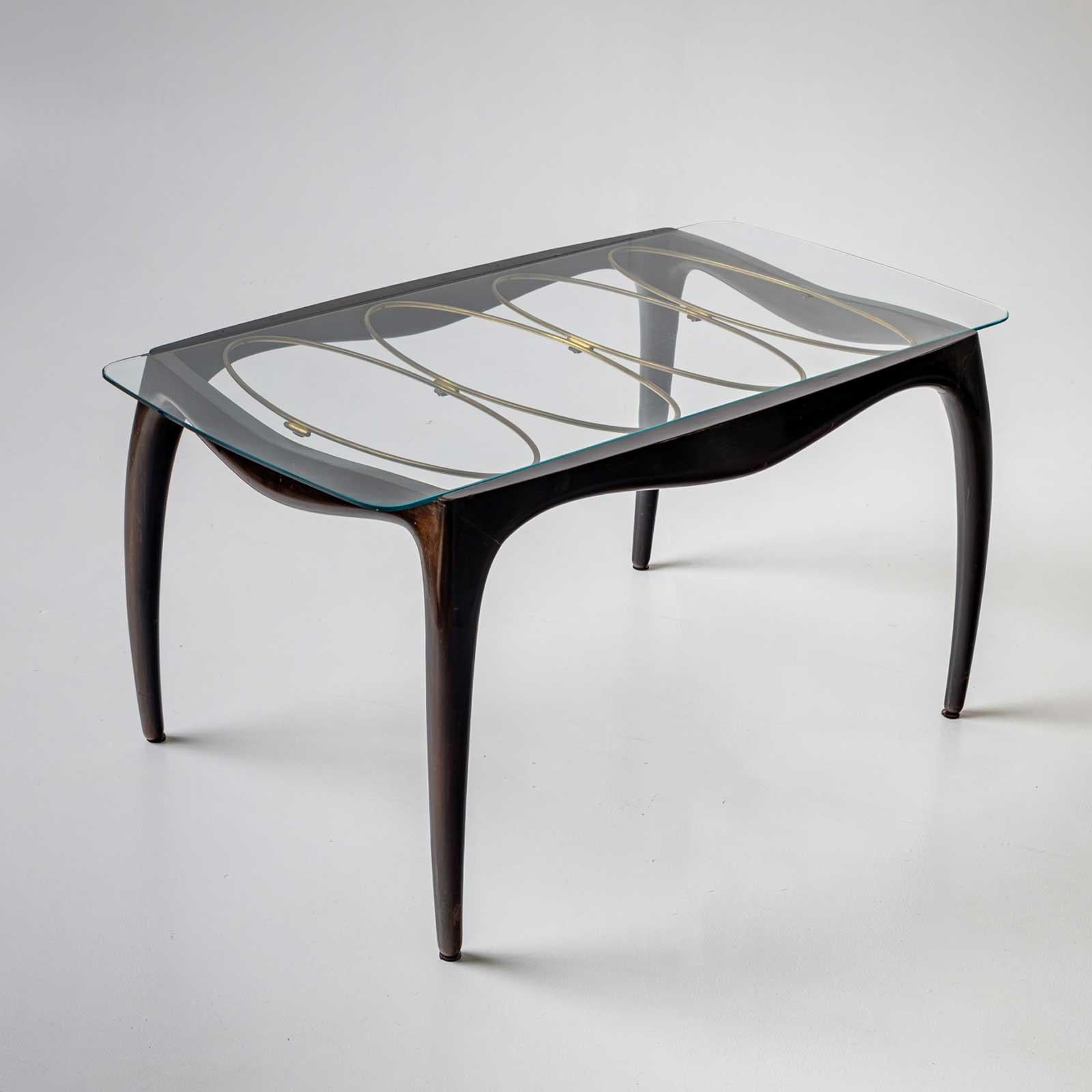 Brass Coffee Table attributed to Paolo Buffa, Italy 1950s For Sale